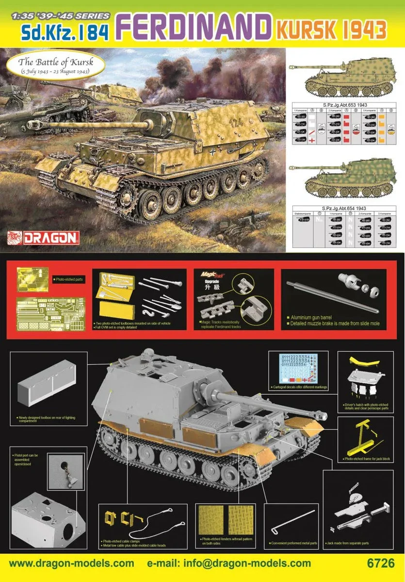 1/35 Dragon Models Sd.Kfz.184 Ferdinand (The Battle of Kursk) - 6726