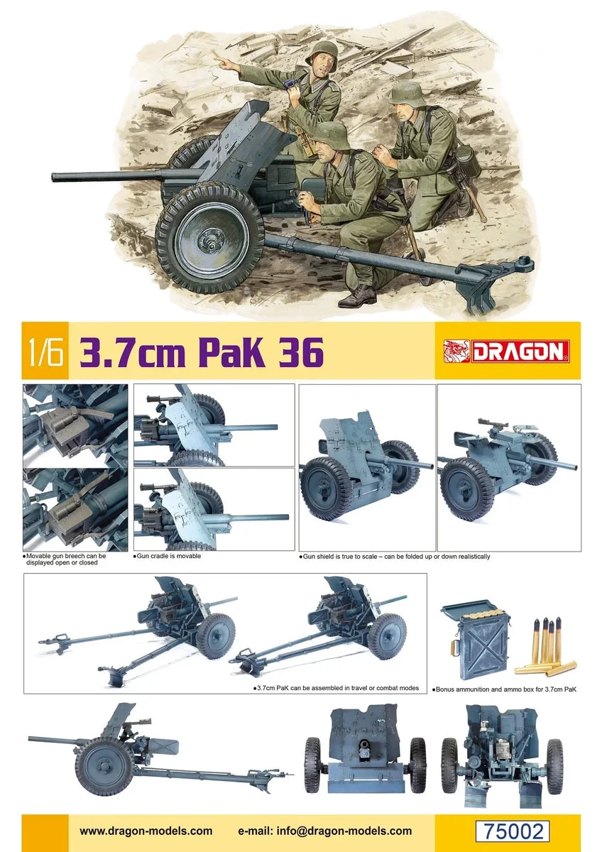 1/6 Dragon Models 3.7cm PaK 36 - 75002
