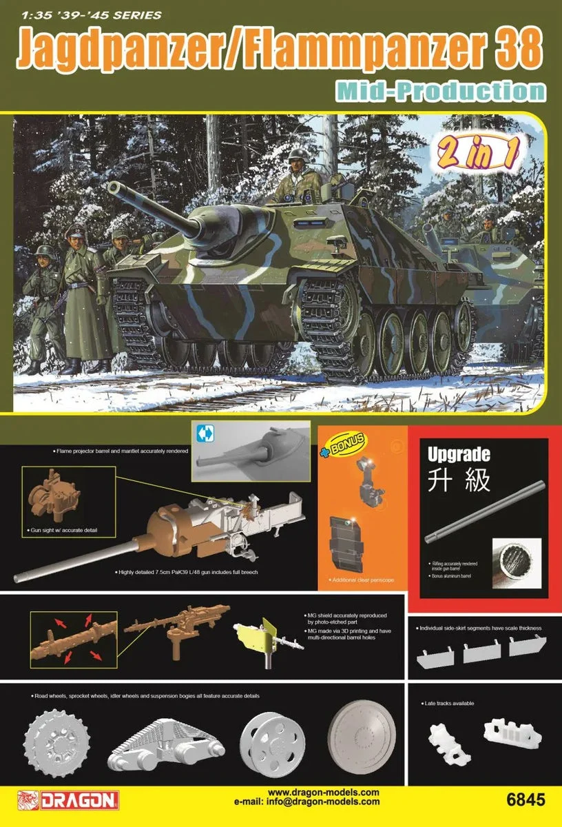 1/35 Dragon Models Jagdpanzer/Flammpanzer 38 Mid Production - 6845