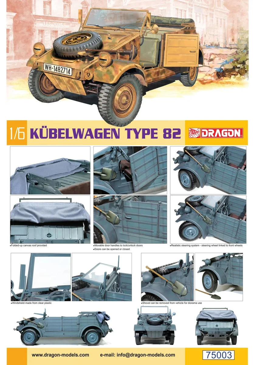 1/6 Dragon Models Kubelwagen Type 82 - 75003