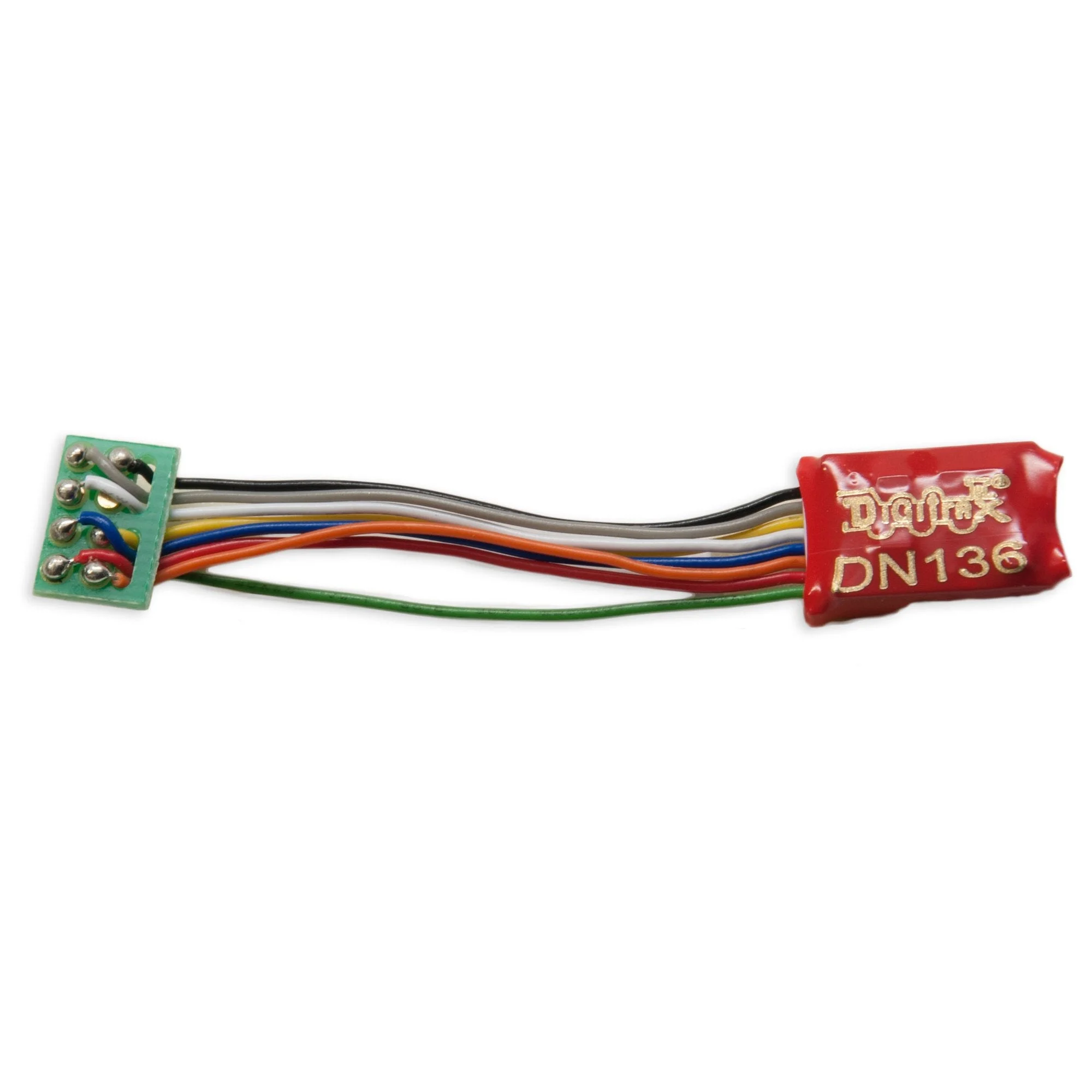 Digitrax DN136PS N Scale Mobile DCC Decoder – 1 A, 6 Function (Pluggable, Sound-Ready)