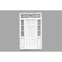 Plastruct O gauge Single Door with Windows (1 per pack)