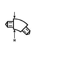 Plastruct 1/4" White 45° Elbow for TB-8 (5 per pack)