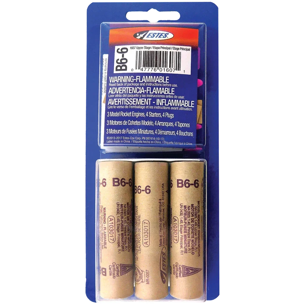 Estes Rockets B6-6 Engines 3pk 10037
