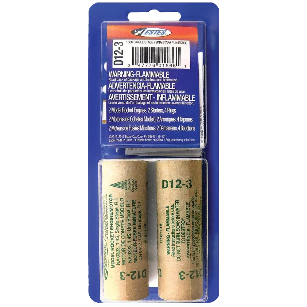 Estes Rockets D12-3 Engines 10027