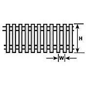 Plastruct Polystyrene Picket Fence - O gauge - I style - 59/64" (23.4) x 13/64" (5.2mm) x 28" (700mm) Length (1 per pack)