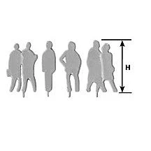Plastruct 1/16" White Styrene Silhouette Figures (5 Sets per pack)