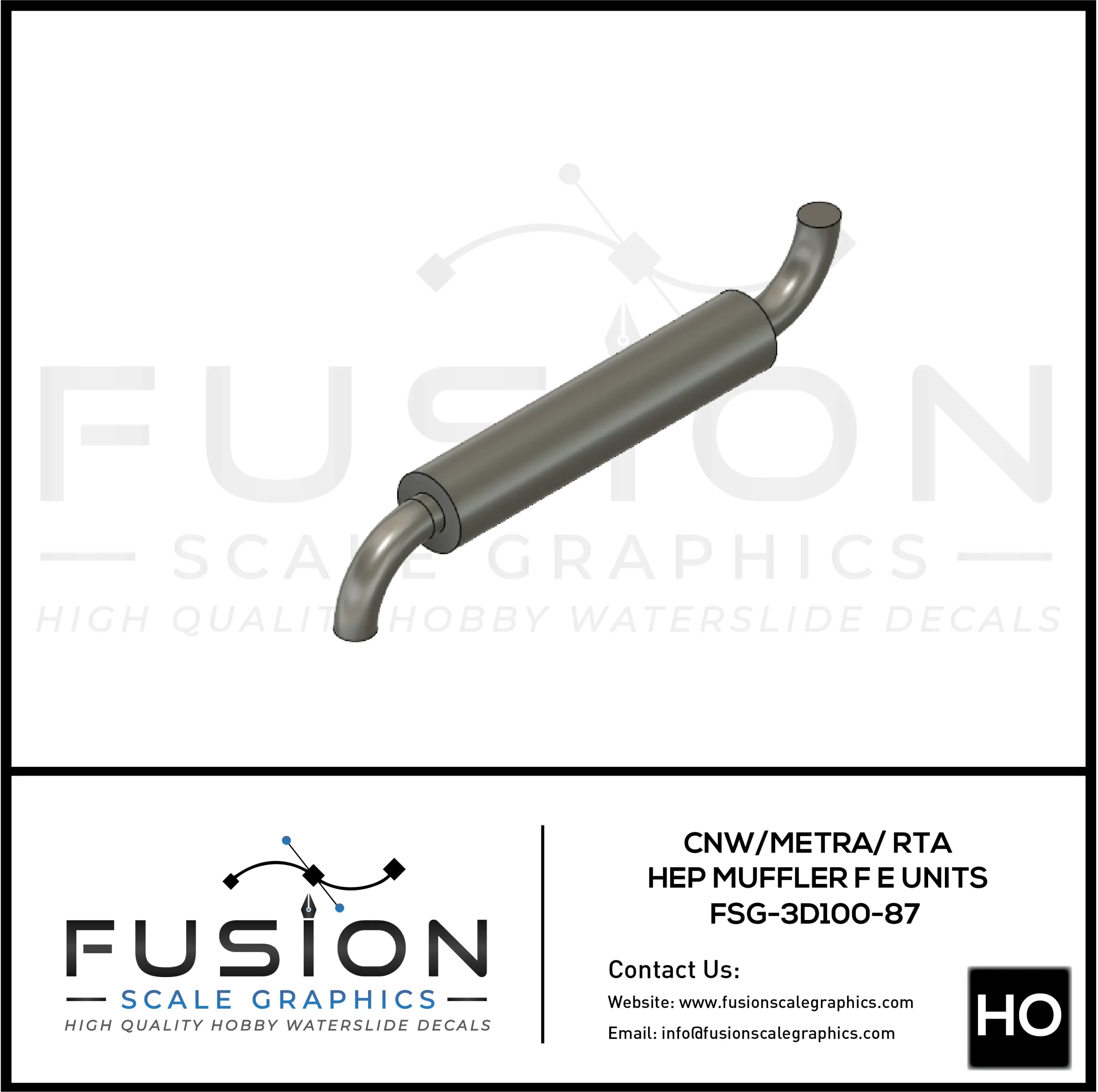 HO Scale EMD F and E Unit HEP Muffler 4 Pack - Fusion Scale Graphics