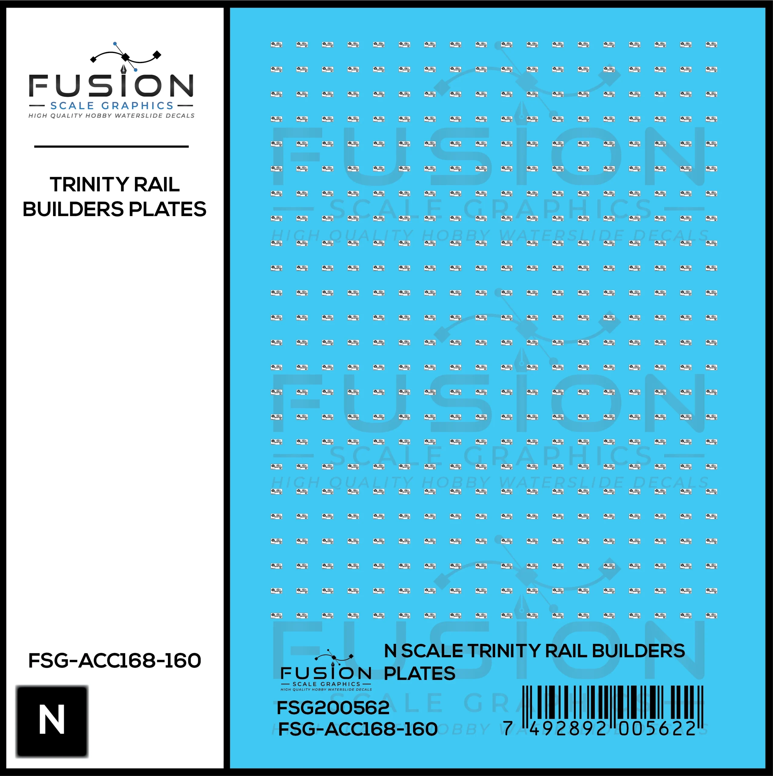 N Scale Trinity Rail Freight Car Builders Plates Decal Set - Fusion Scale Graphics