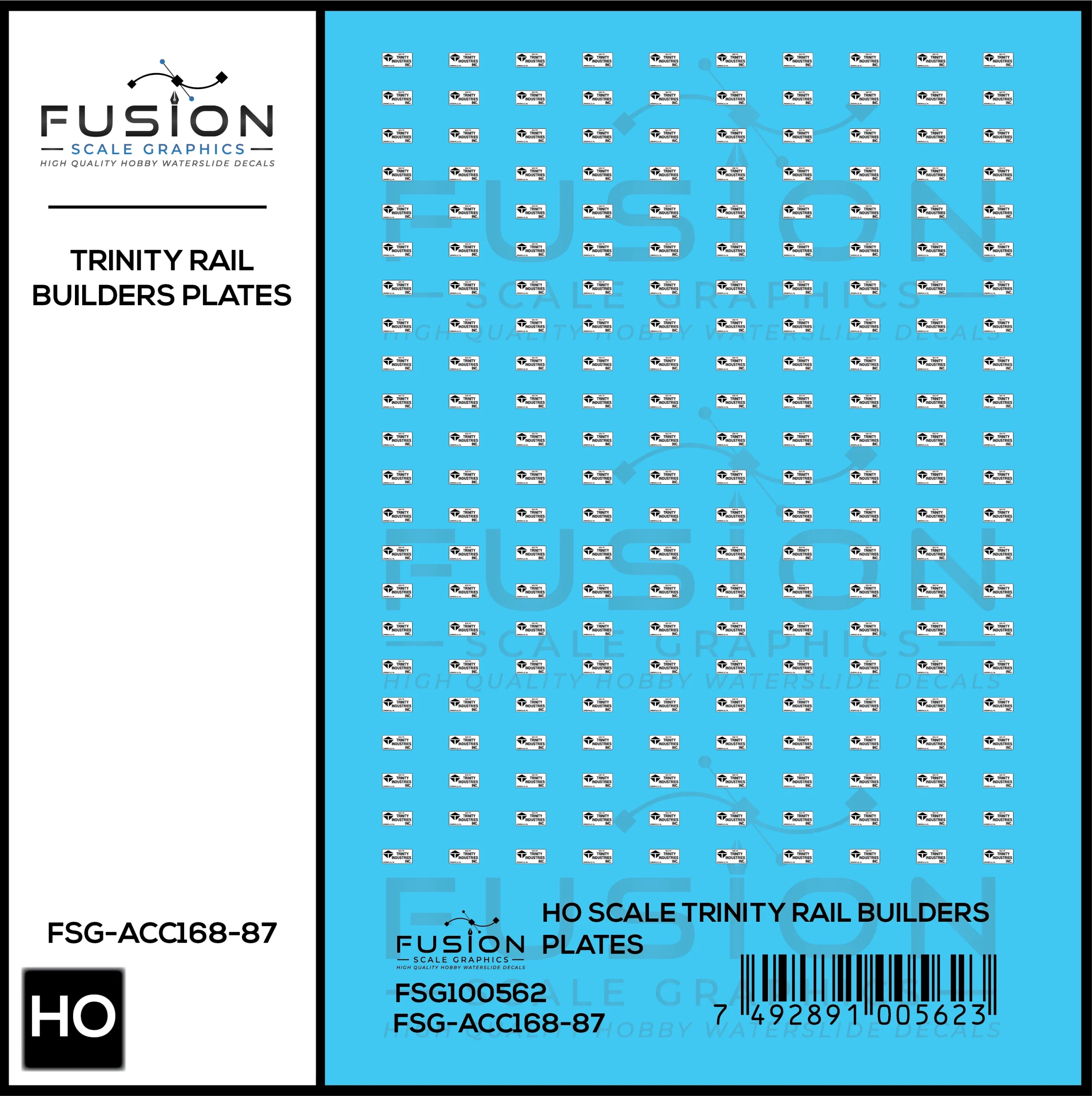 HO Scale Trinity Rail Freight Car Builders Plates Decal Set - Fusion Scale Graphics