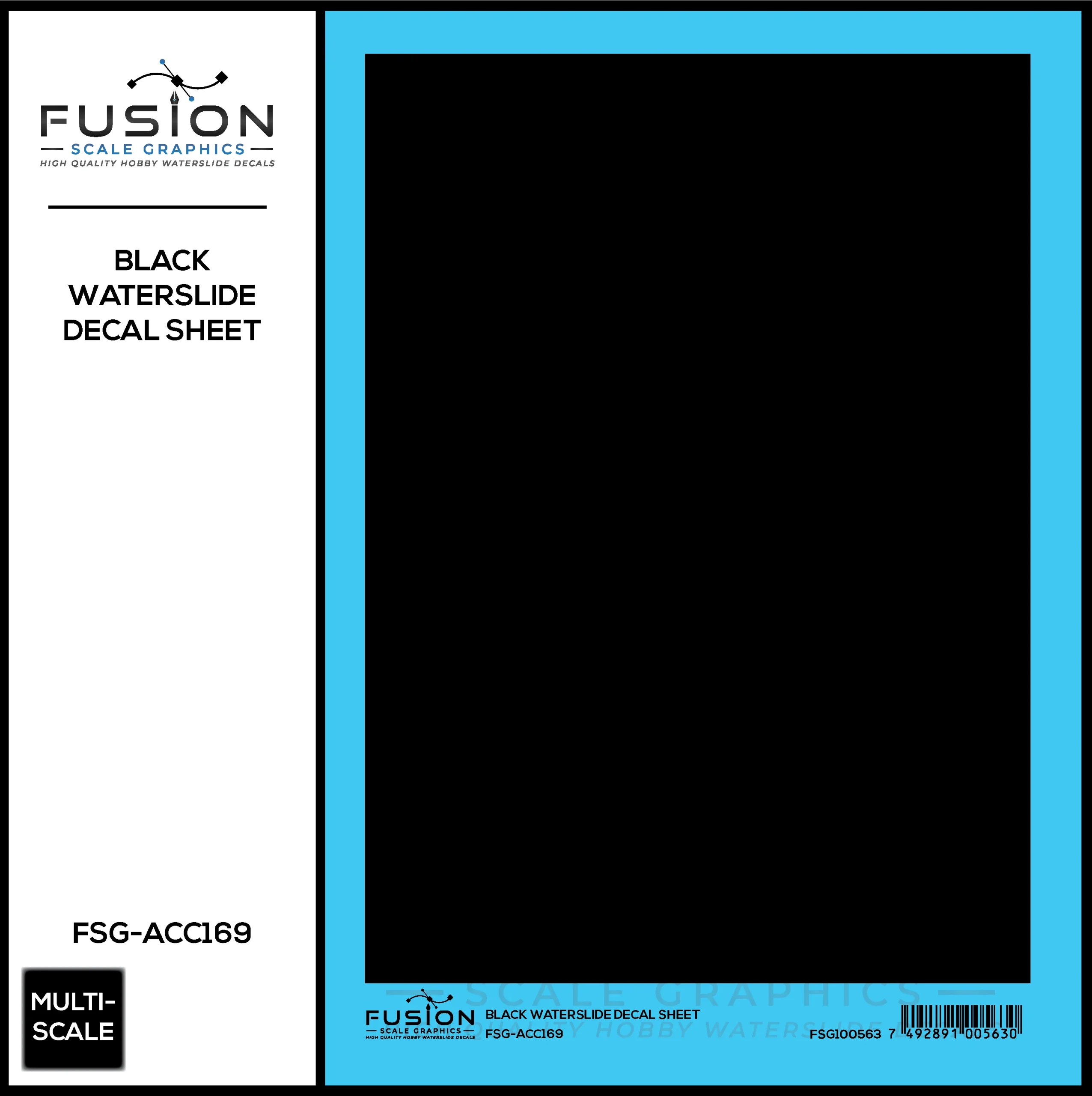 Black Waterslide Decal Sheet - Fusion Scale Graphics
