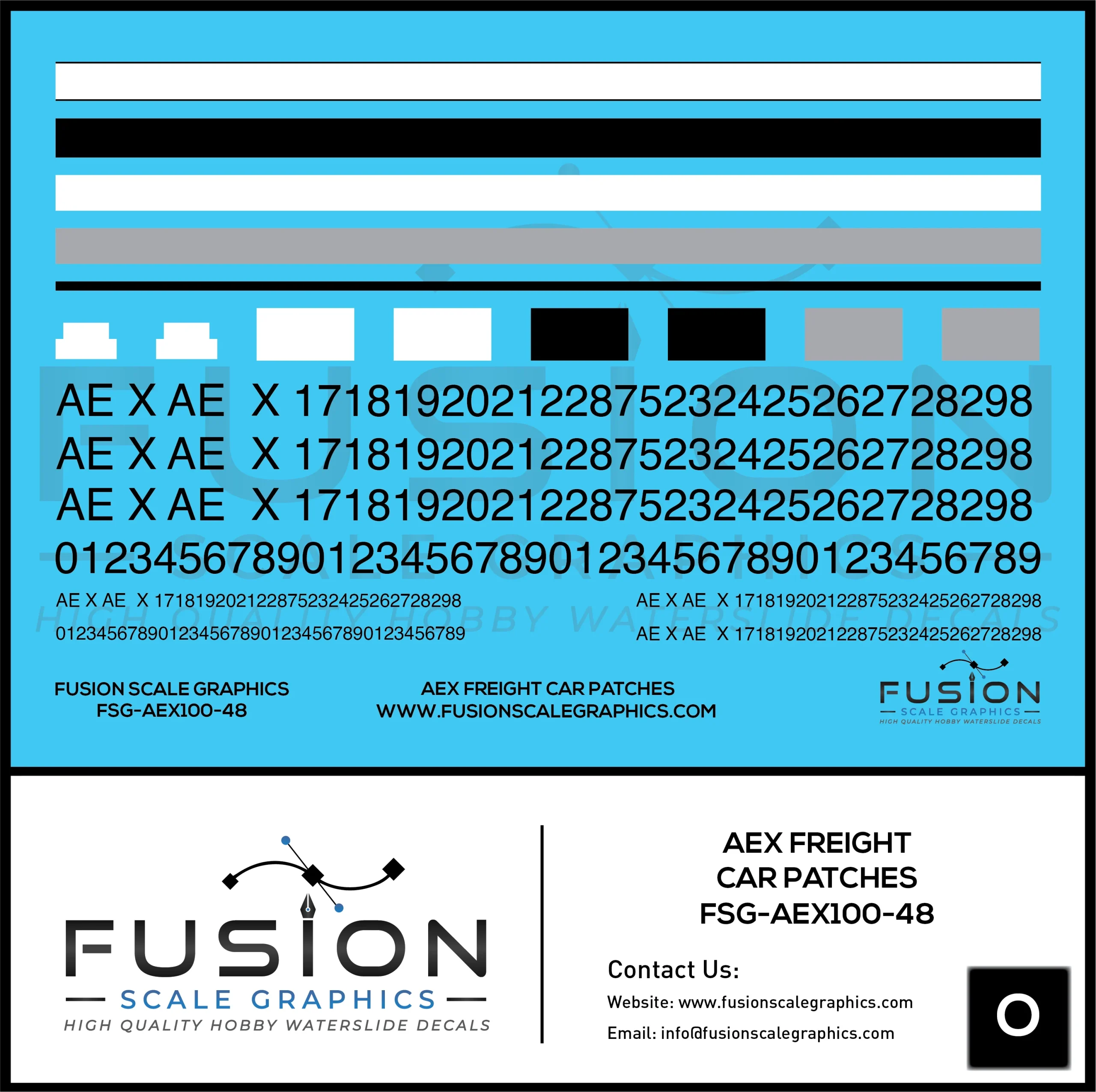 O Scale AEX 162 Series Covered Hopper Patch Decal Set - Fusion Scale Graphics