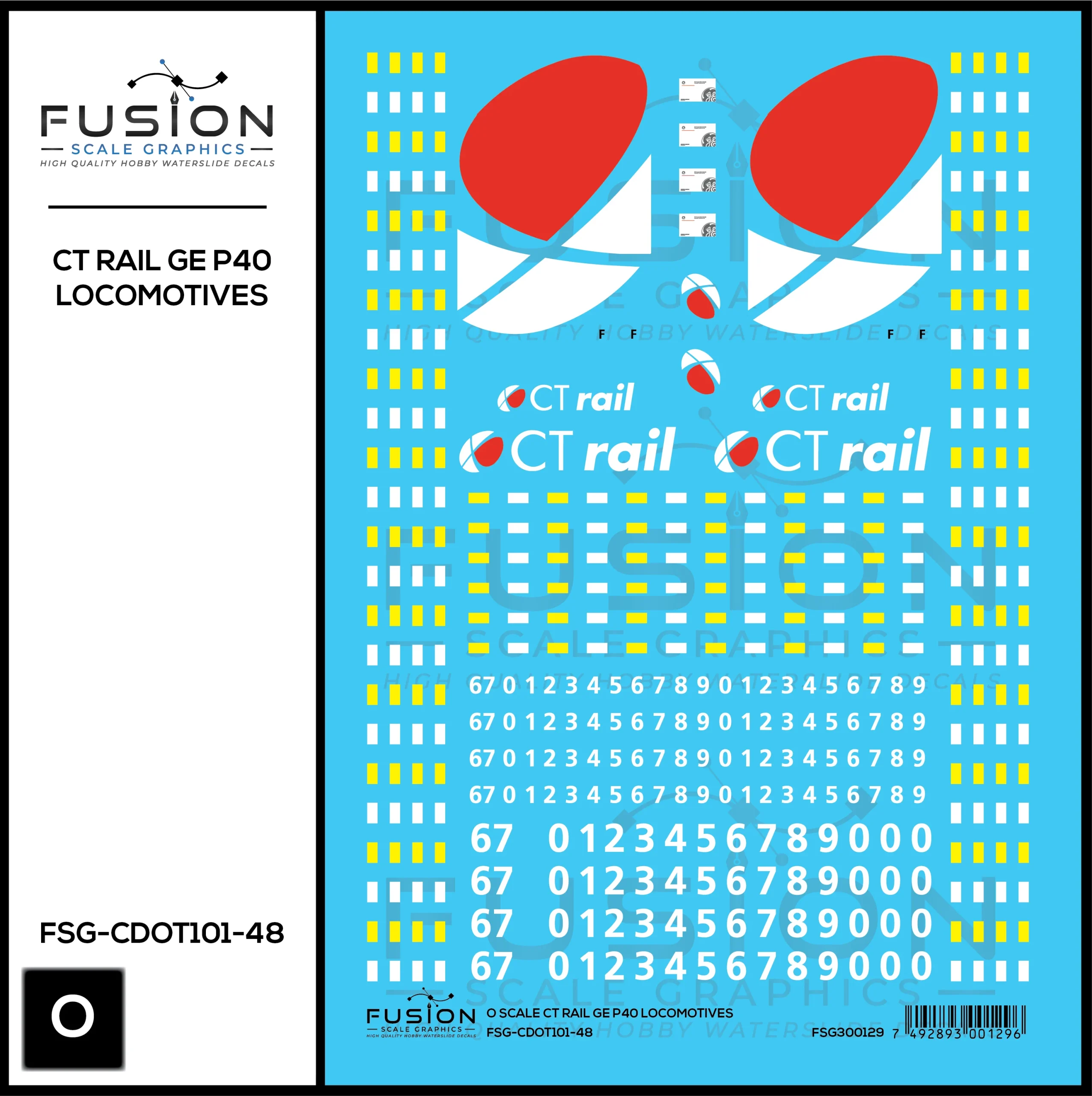 O Scale CT Rail GE P40DC Locomotive Decal Set - Fusion Scale Graphics