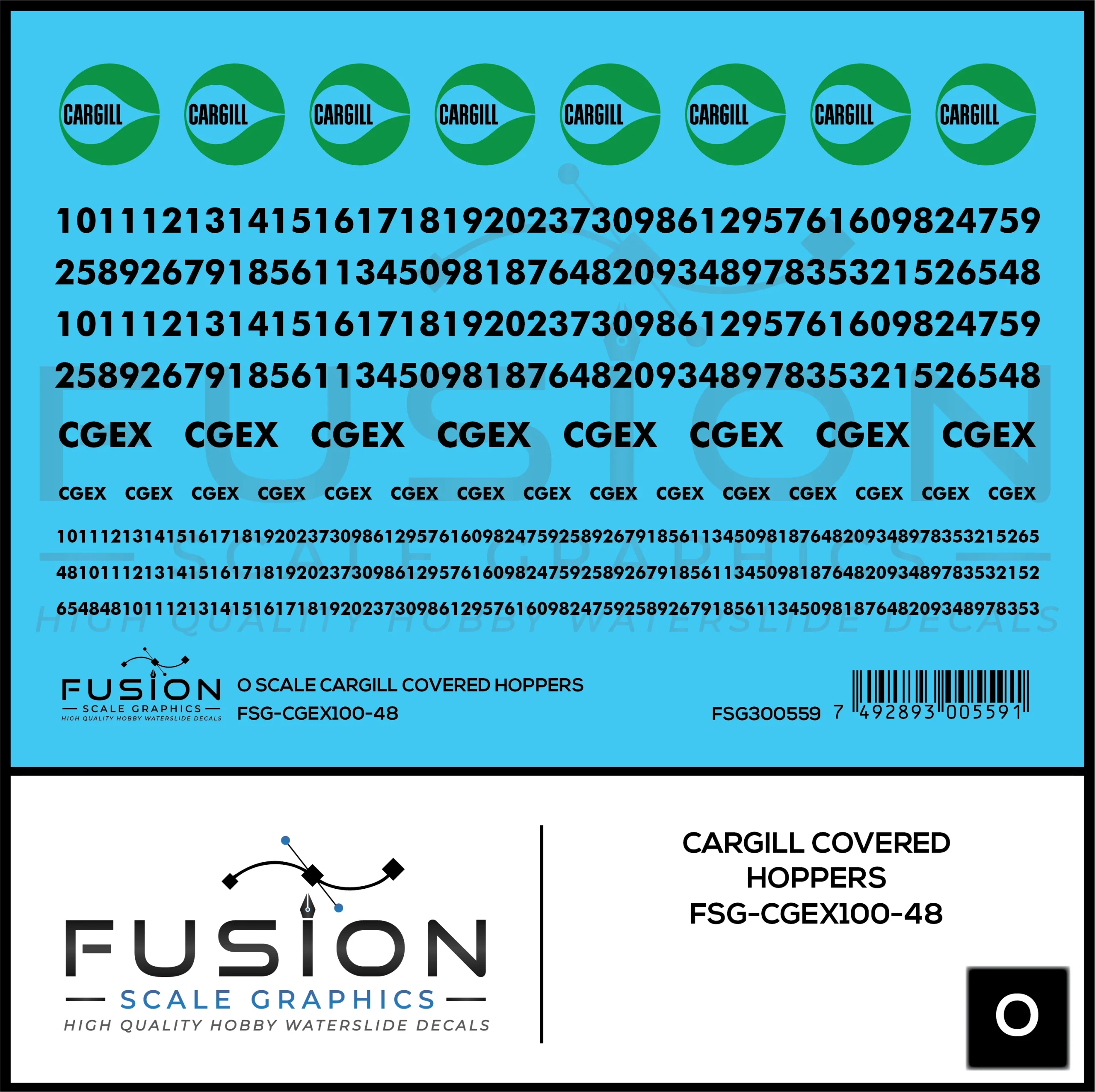 O Scale Cargill Covered Hopper Patch Decal Set - Fusion Scale Graphics