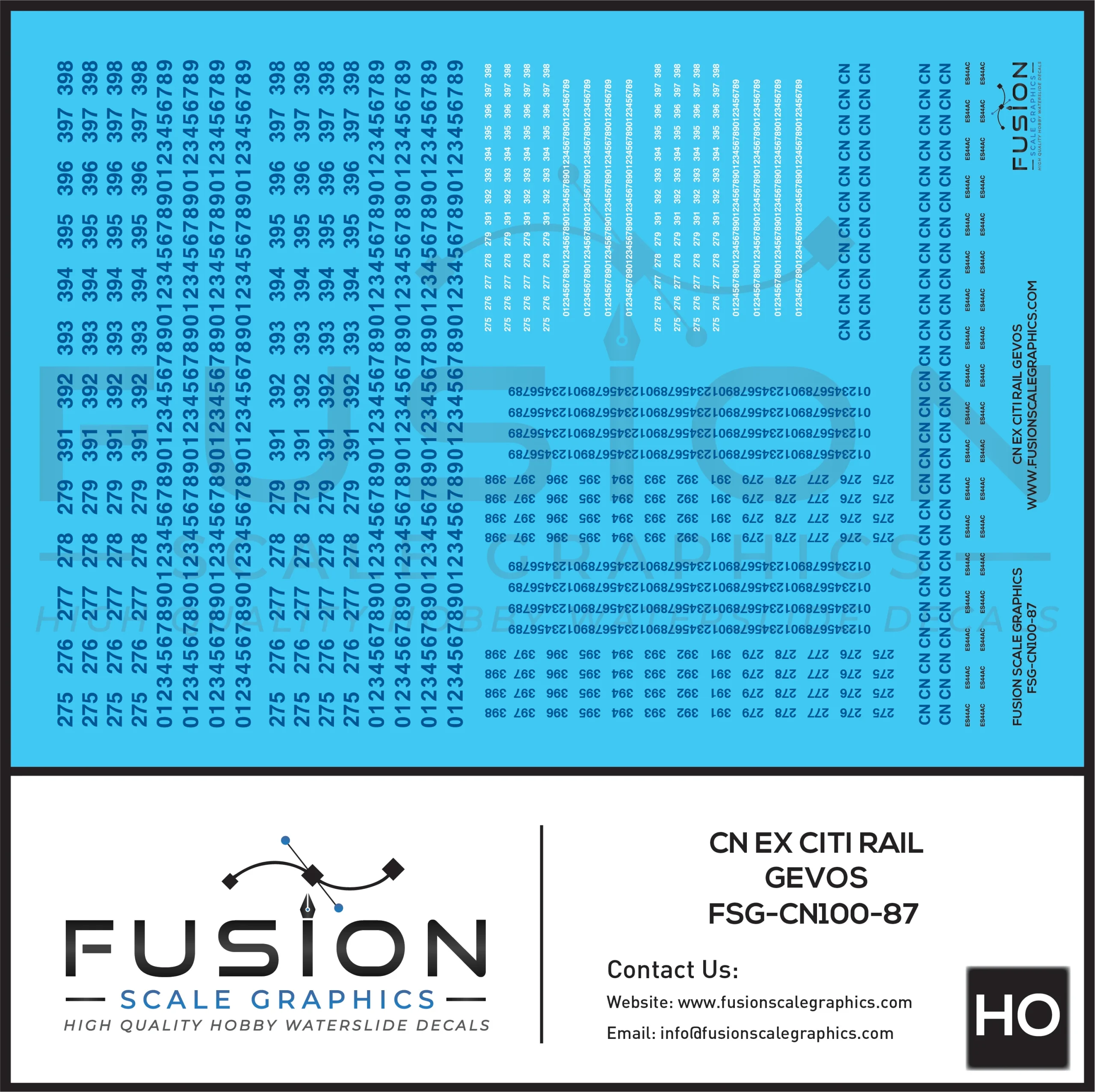 HO Scale Canadian National CN ex Citi Rail ES44AC Locomotive Patching Decal Set - Fusion Scale Graphics