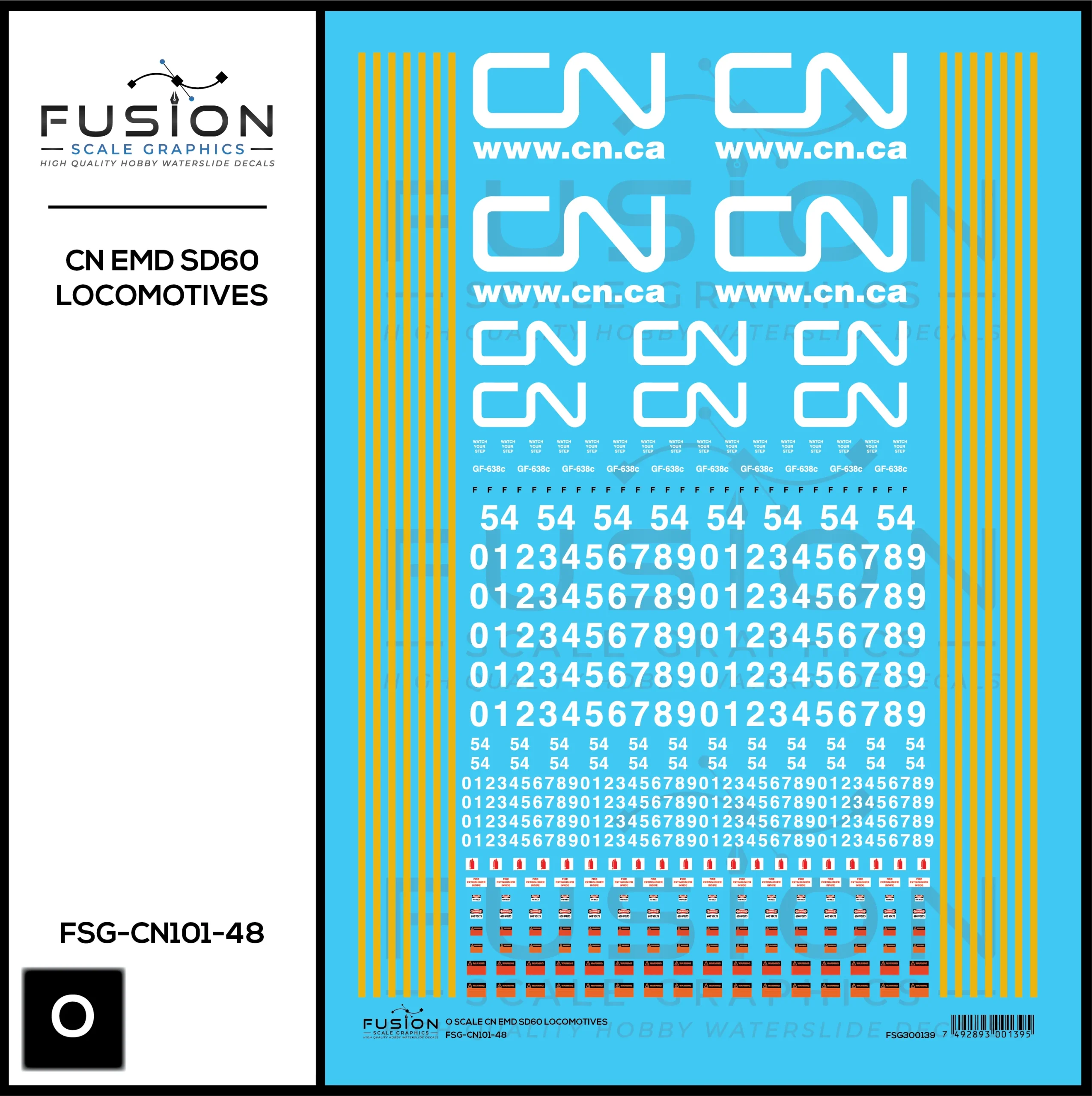 O Scale Canadian National EMD SD60 Locomotives Decal Set - Fusion Scale Graphics
