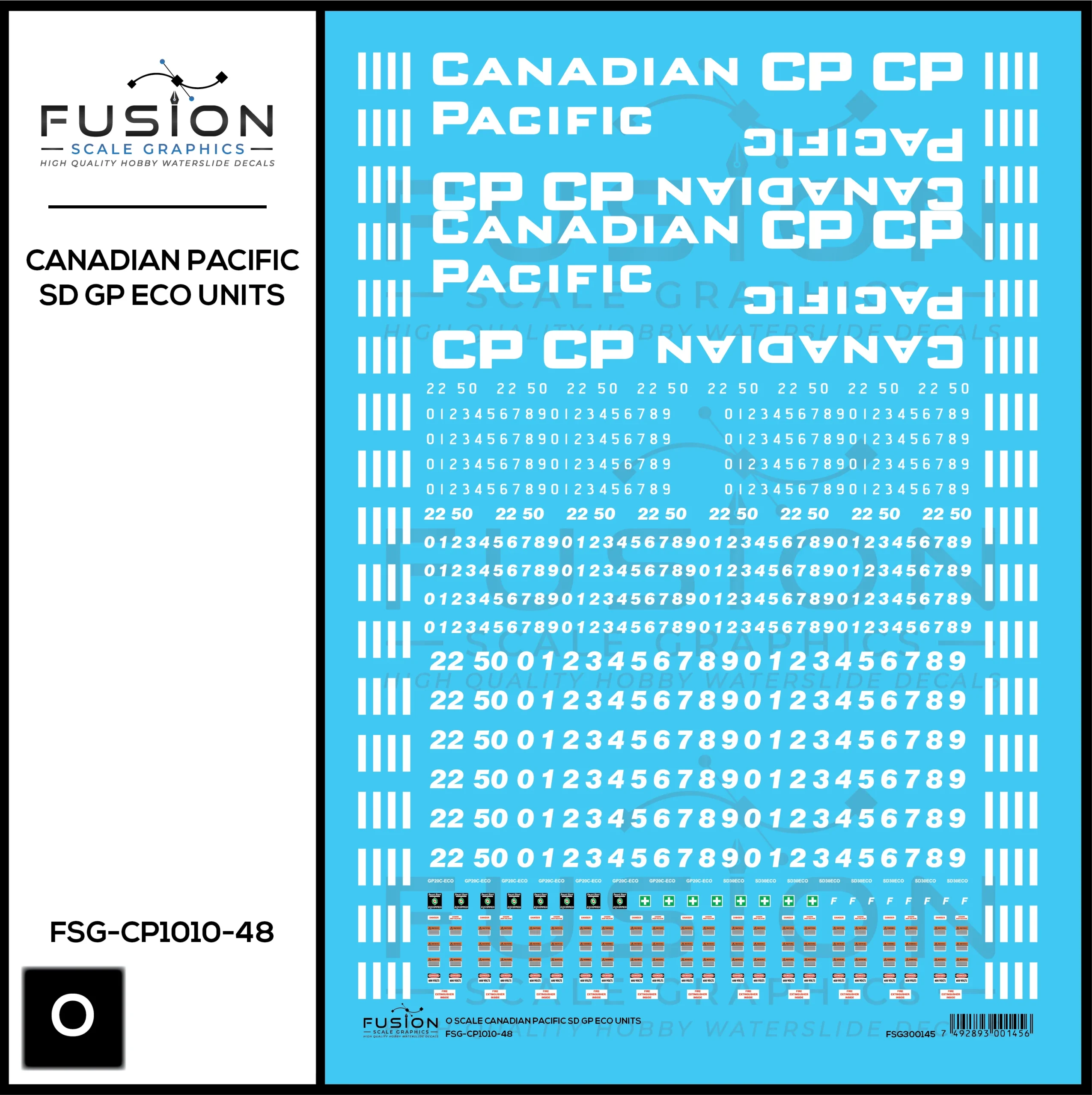 O Scale Canadian Pacific EMD SD GP ECO Rebuild Locomotive Decal Set - Fusion Scale Graphics