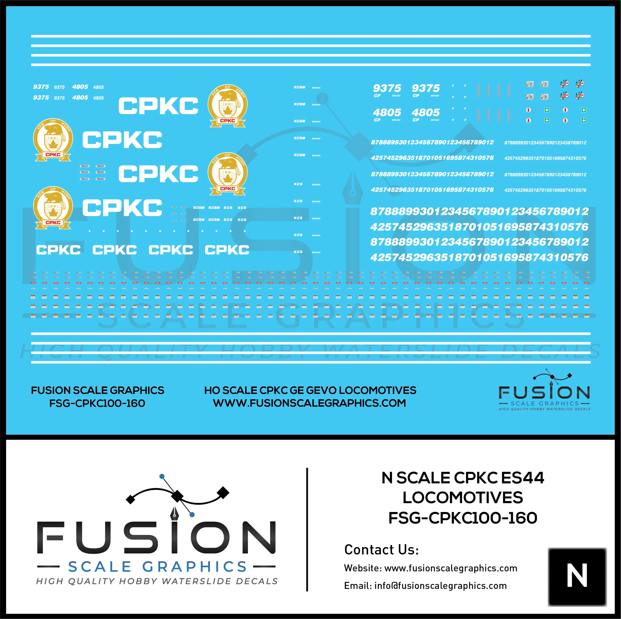 N Scale CPKC ES44AC Locomotives Decal Set - Fusion Scale Graphics