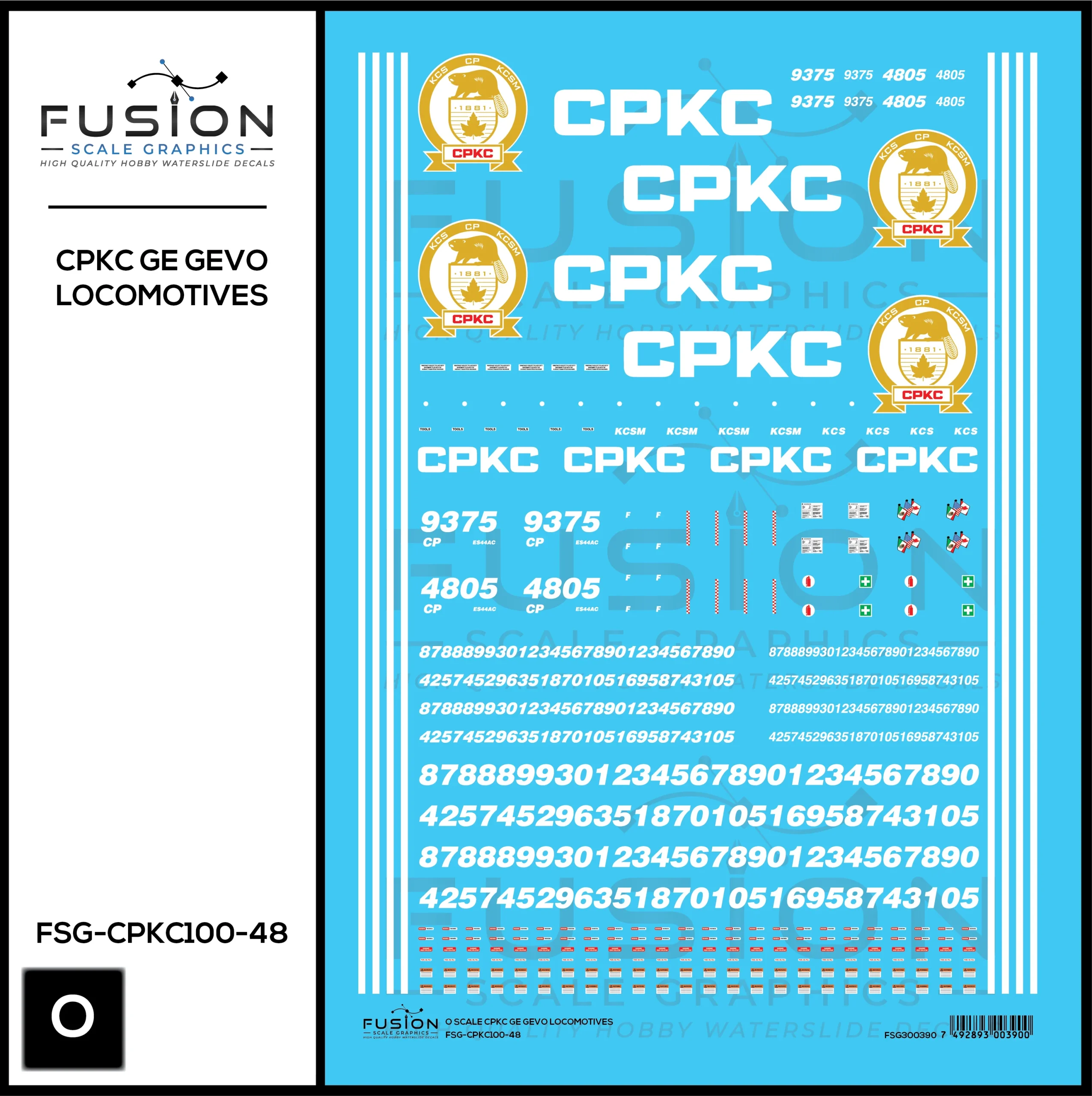 O Scale CPKC GE GEVO Locomotives Decal Set - Fusion Scale Graphics