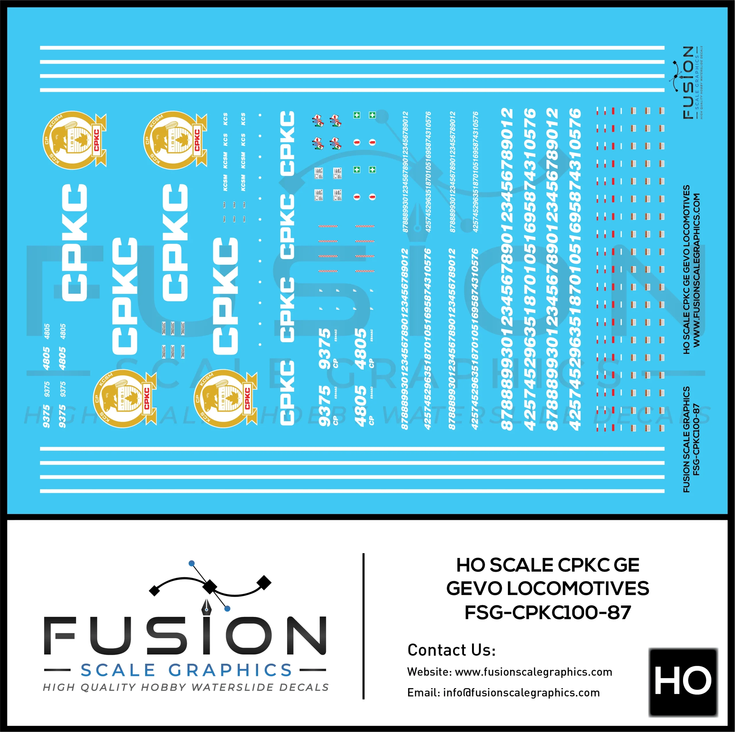 HO Scale CPKC ES44AC Locomotives Decal Set - Fusion Scale Graphics