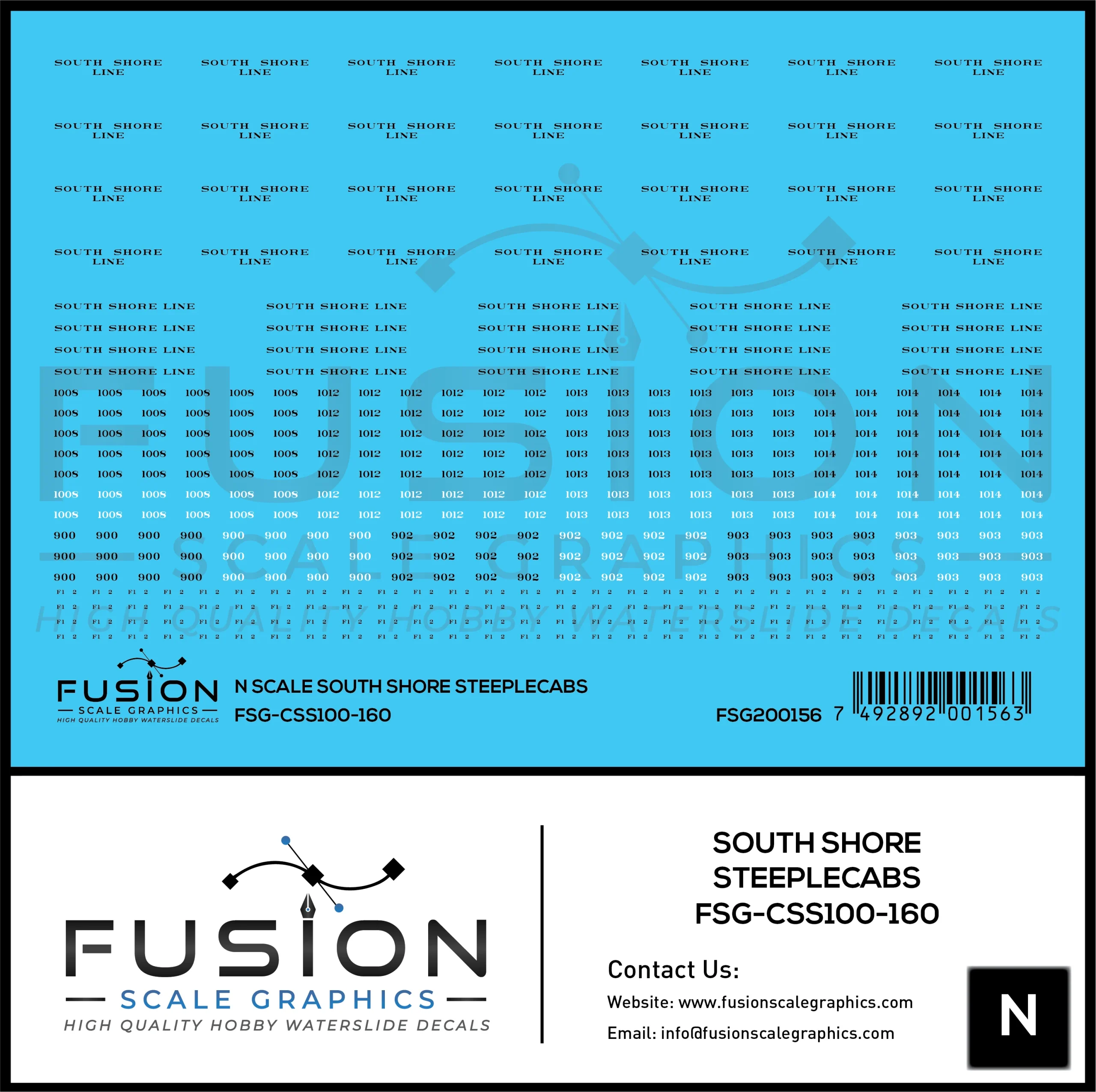N Scale South Shore Line Steeplecab Locomotives Decal Set - Fusion Scale Graphics