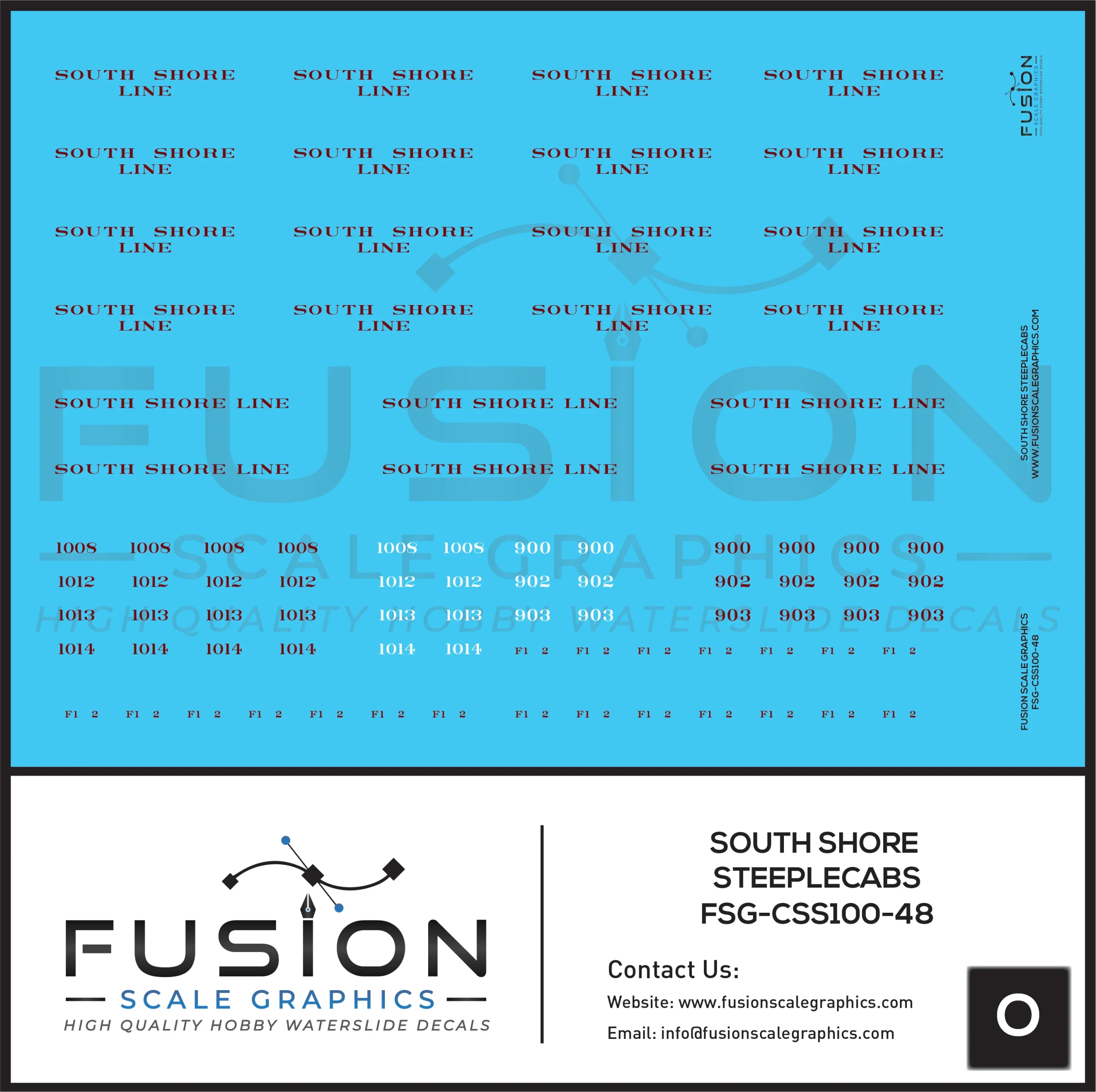 O Scale South Shore Line Steeplecab Locomotives Decal Set - Fusion Scale Graphics