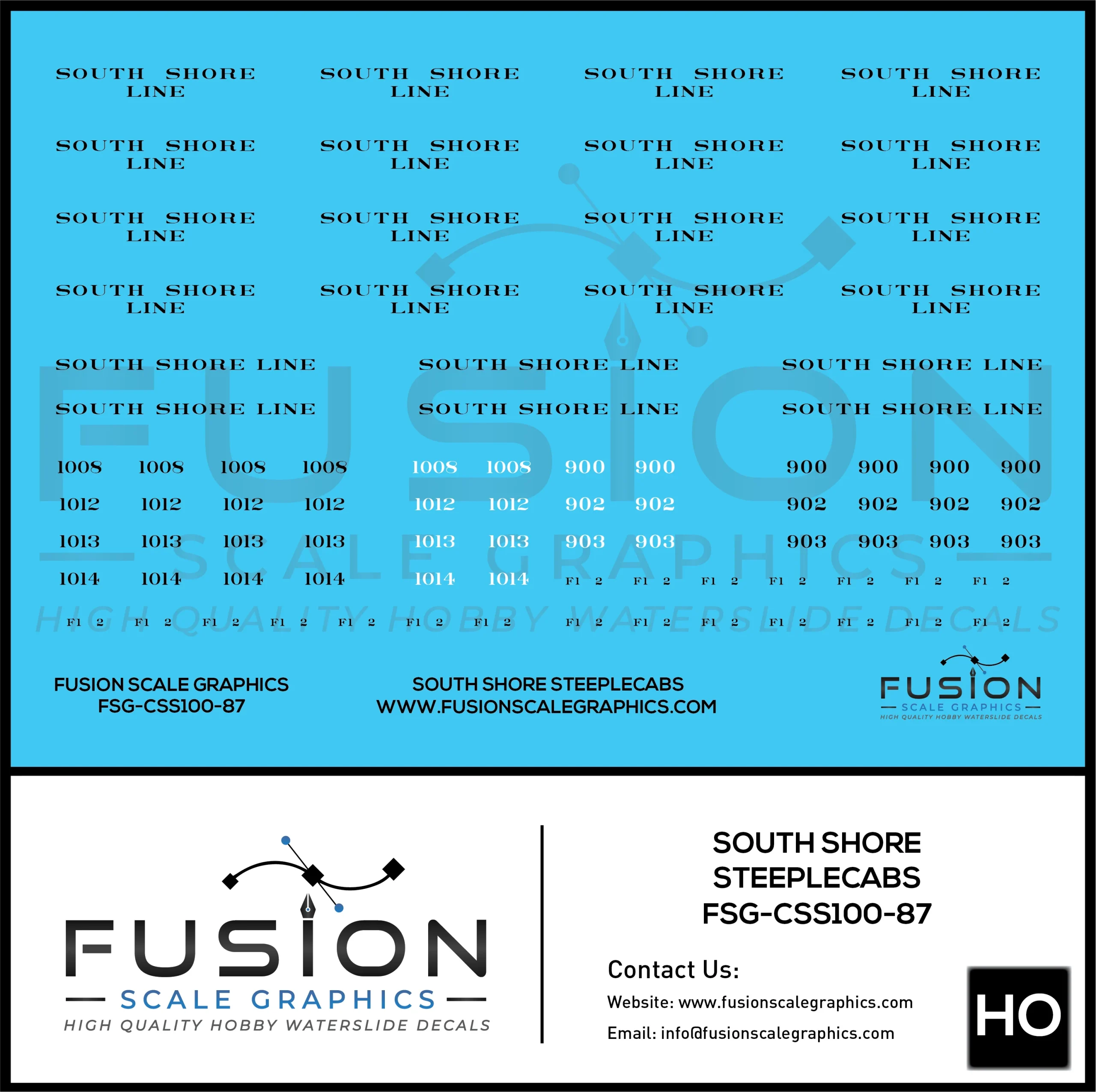 HO Scale South Shore Line Steeplecab Locomotives Decal Set - Fusion Scale Graphics