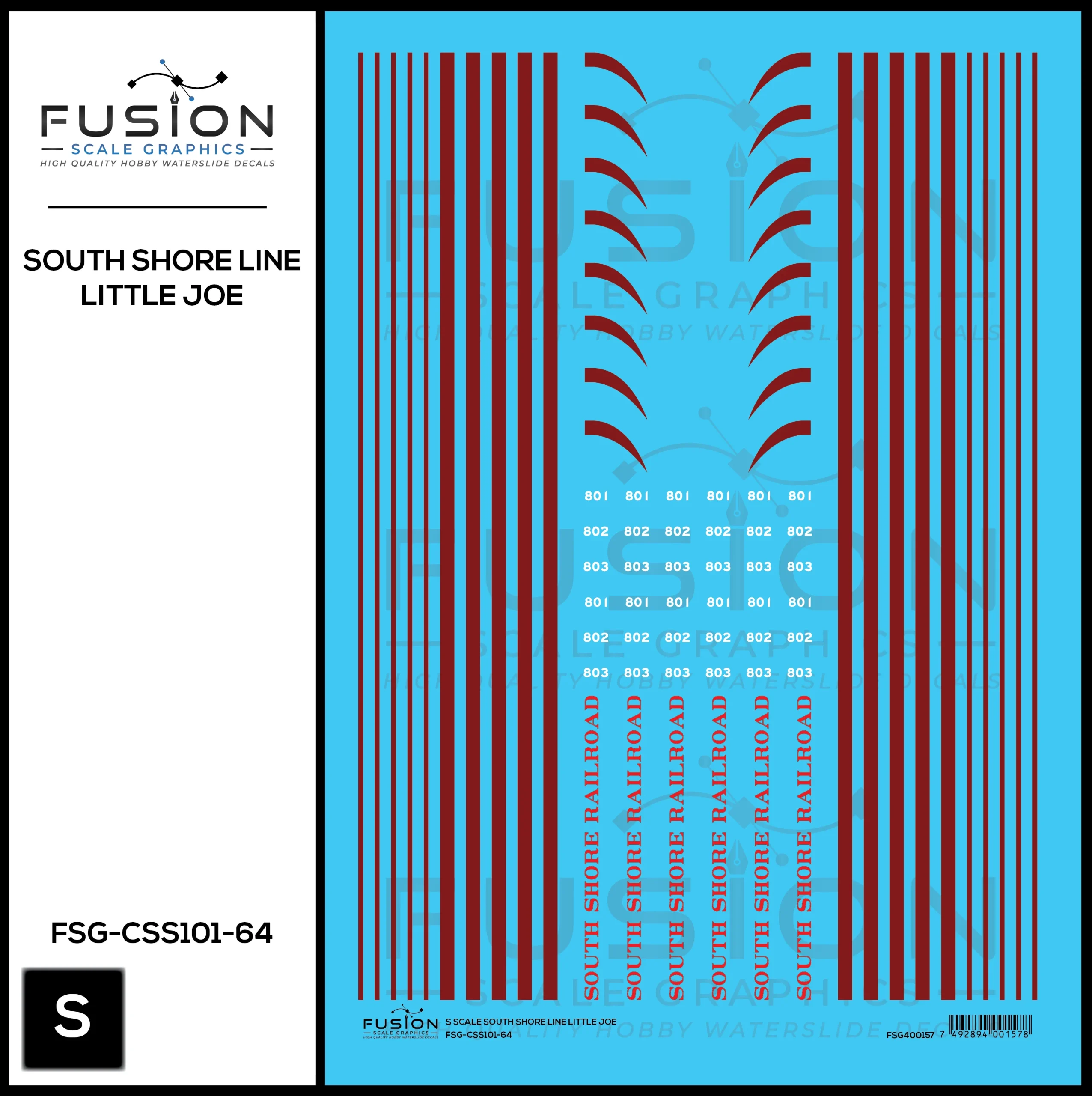 S Scale South Shore Line Little Joe Locomotives Decal Set - Fusion Scale Graphics