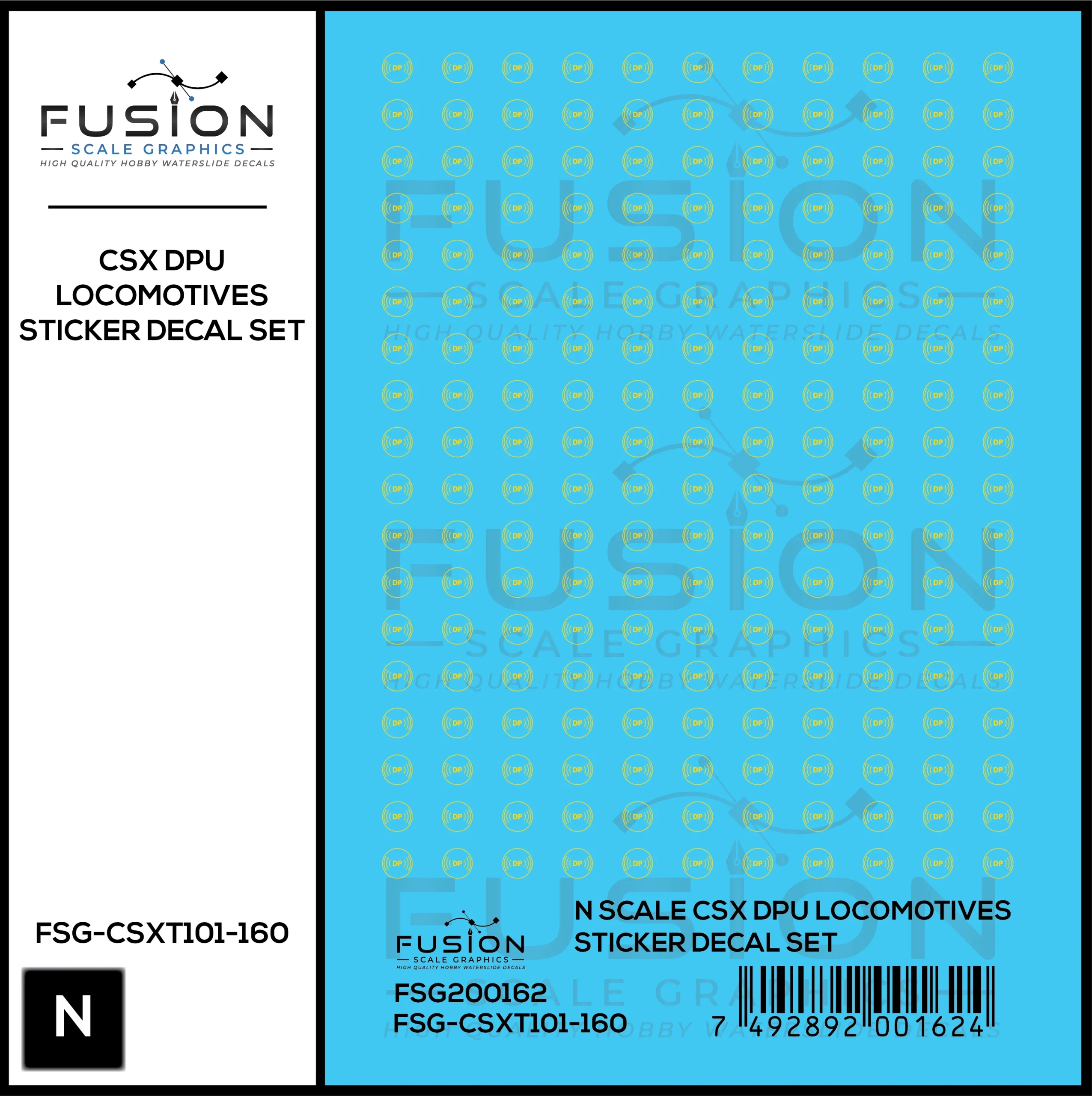 N Scale CSX Distributed Power DP Logos Decal Set - Fusion Scale Graphics