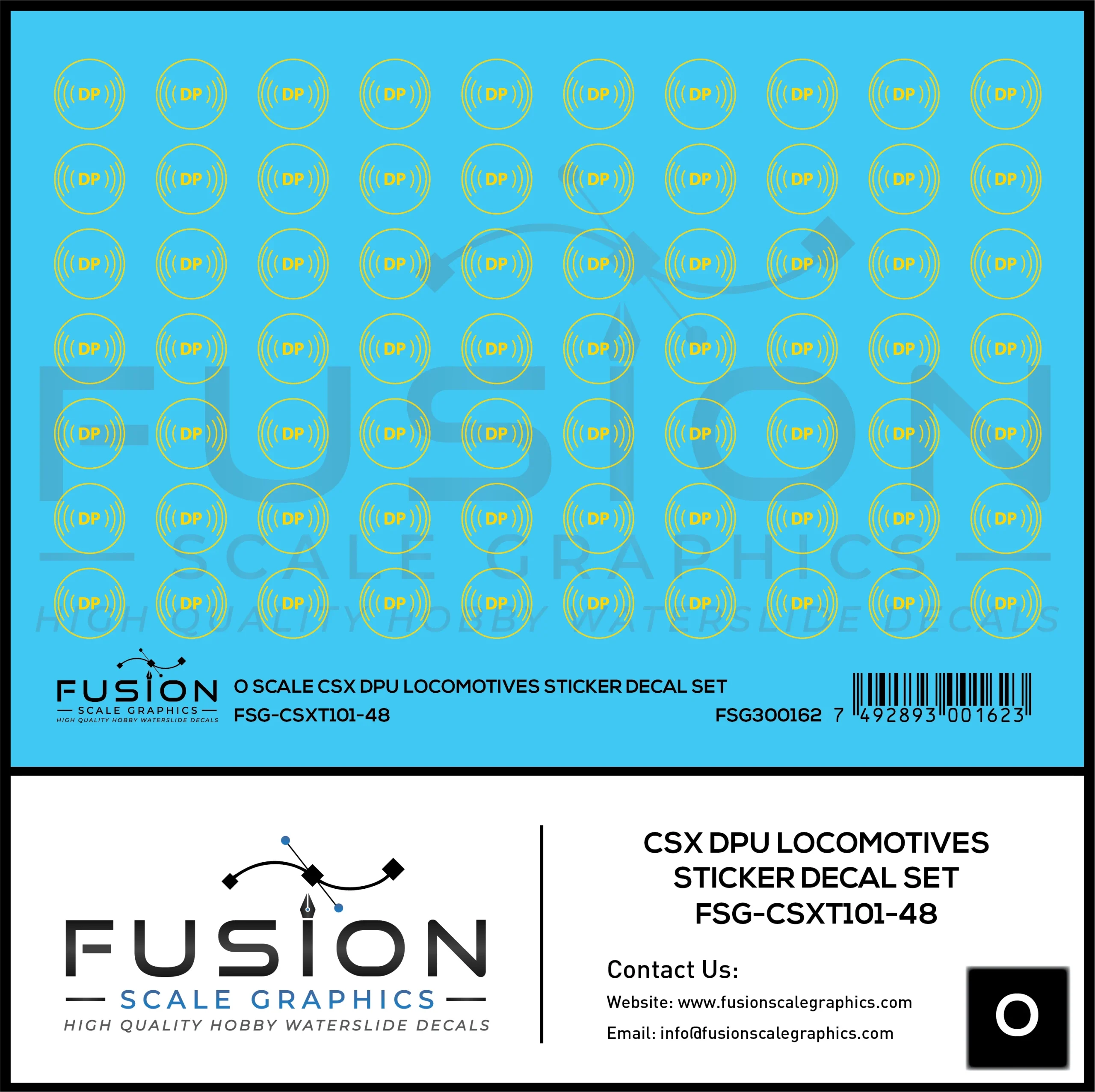 O Scale CSX Distributed Power DP Logos Decal Set - Fusion Scale Graphics