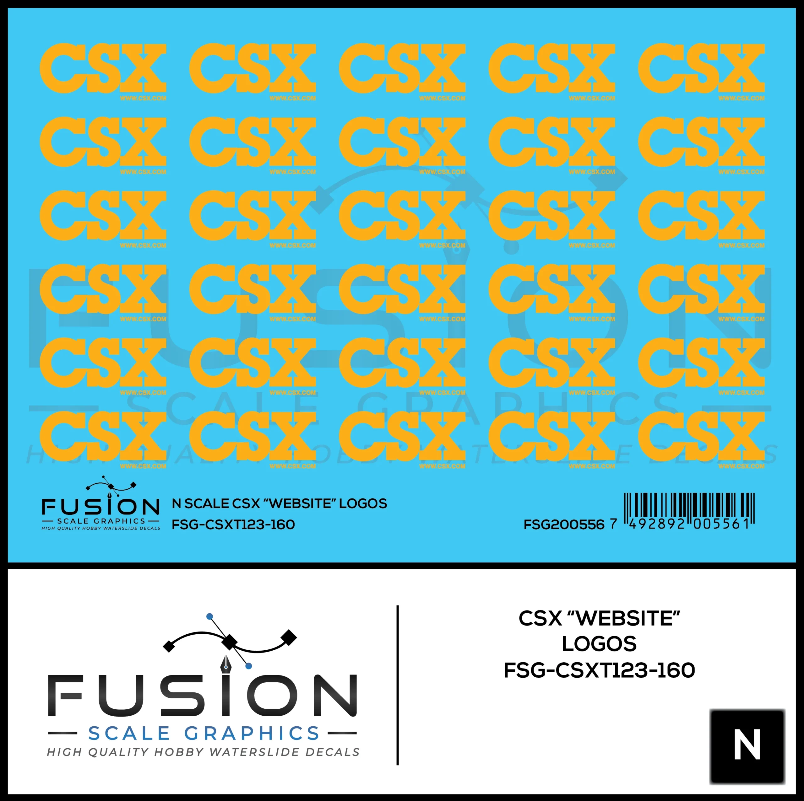 N Scale CSX "Website" Logos Decal Set - Fusion Scale Graphics