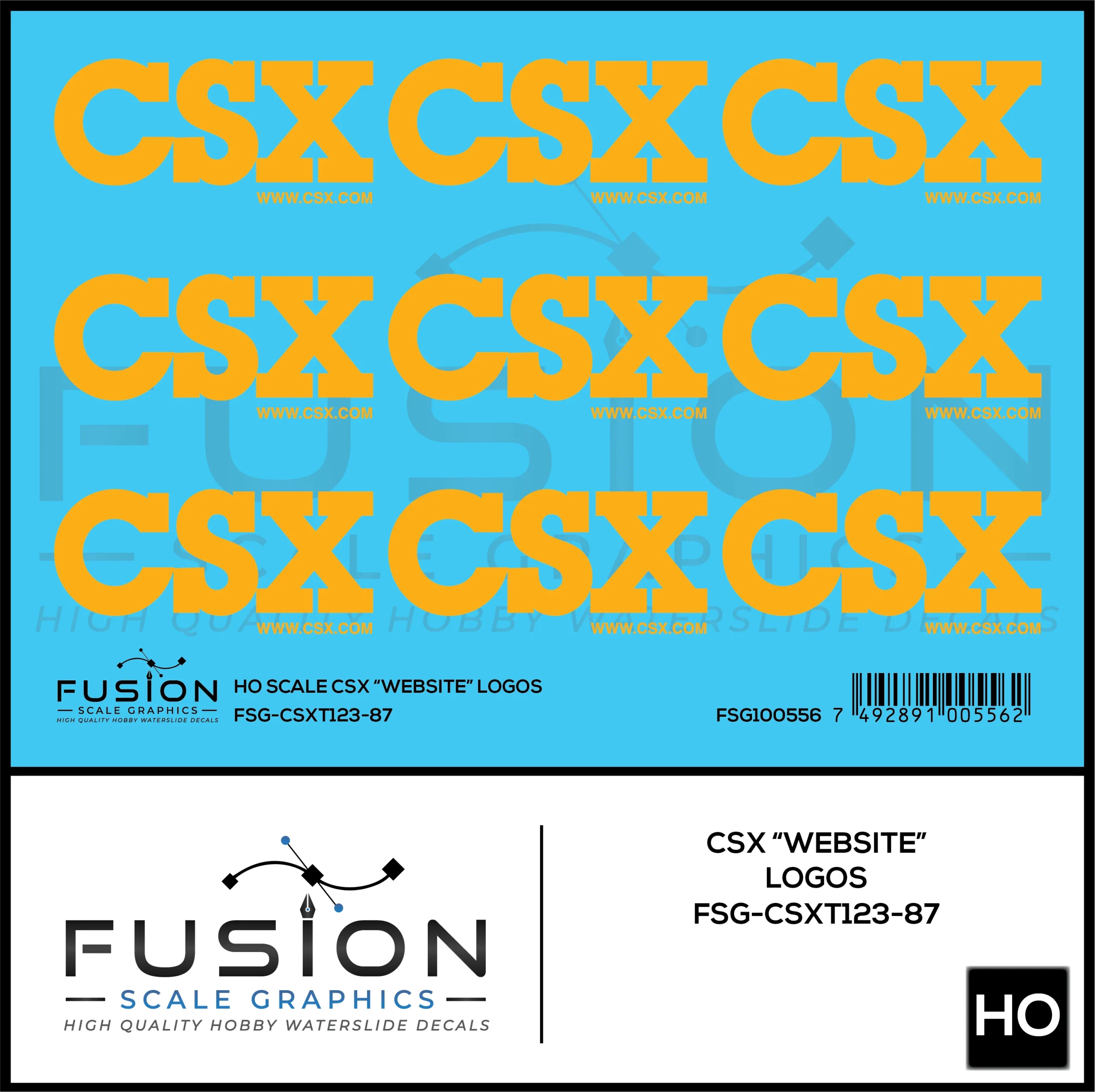 HO Scale CSX "Website" Logos Decal Set - Fusion Scale Graphics