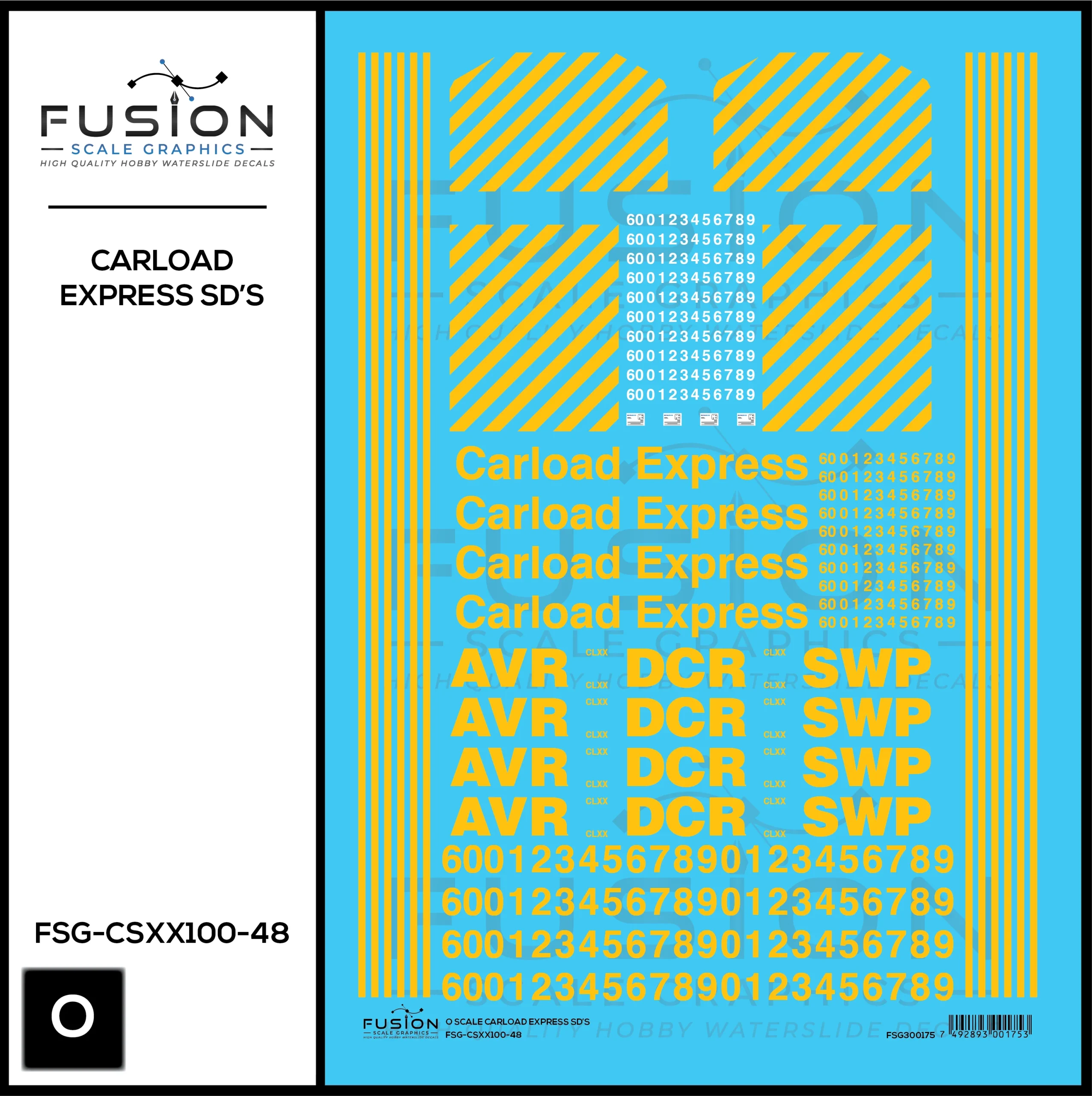 O Scale Carload Express EMD SD60M Locomotives Decal Set - Fusion Scale Graphics