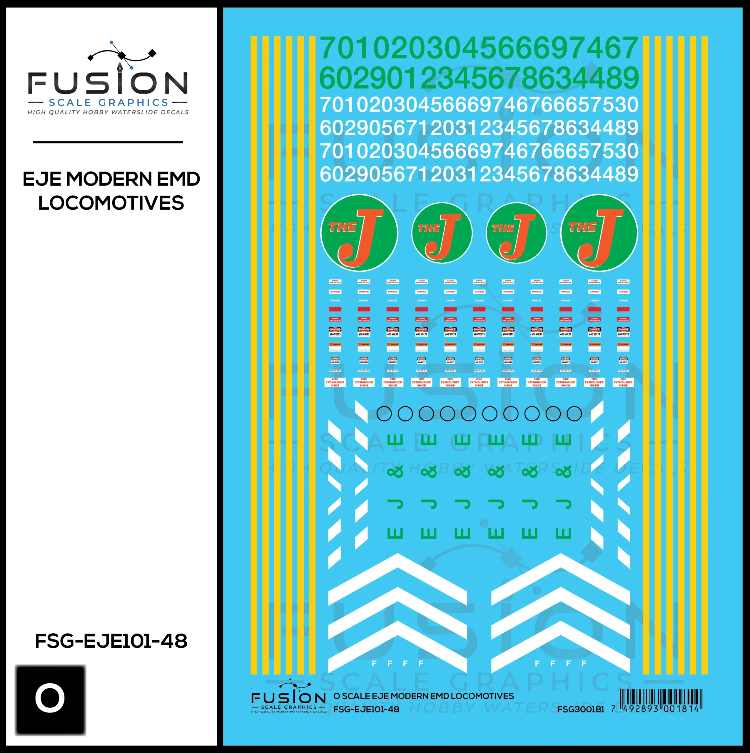 O Scale Modern EJE EMD Locomotives Decal Set - Fusion Scale Graphics