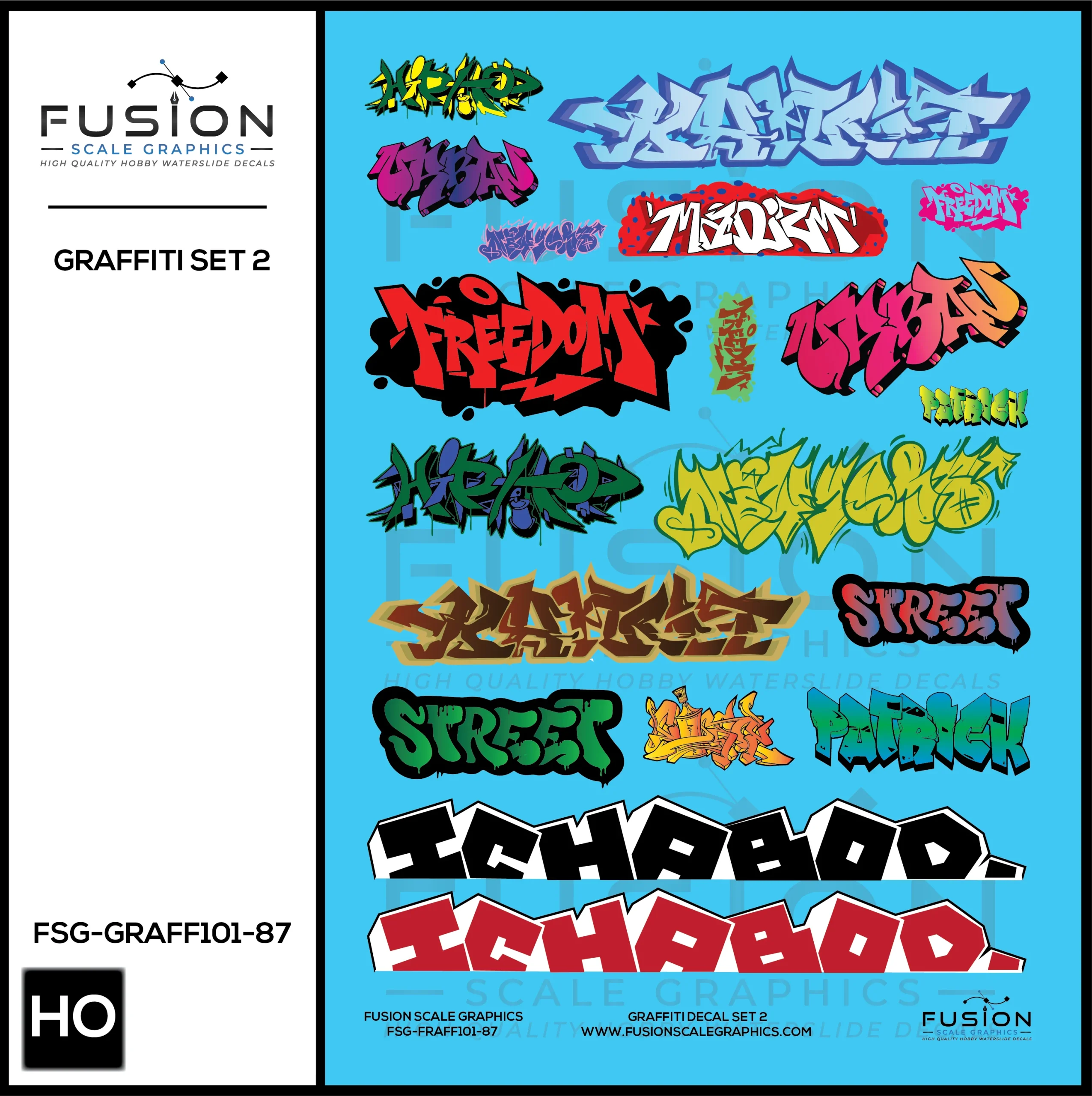 HO Scale Graffiti Decal Set 2 - Fusion Scale Graphics