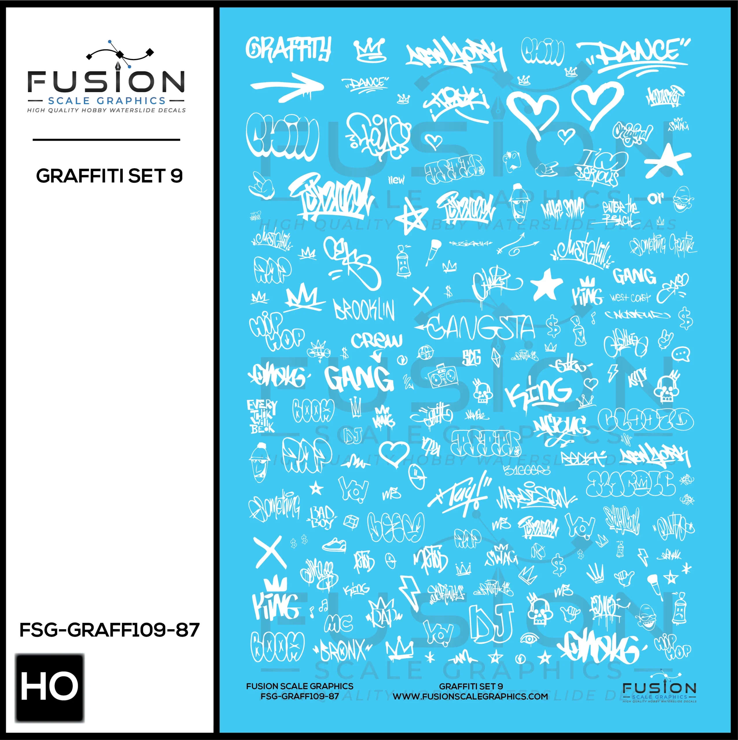 HO Scale Graffiti Decal Set 9 - Fusion Scale Graphics