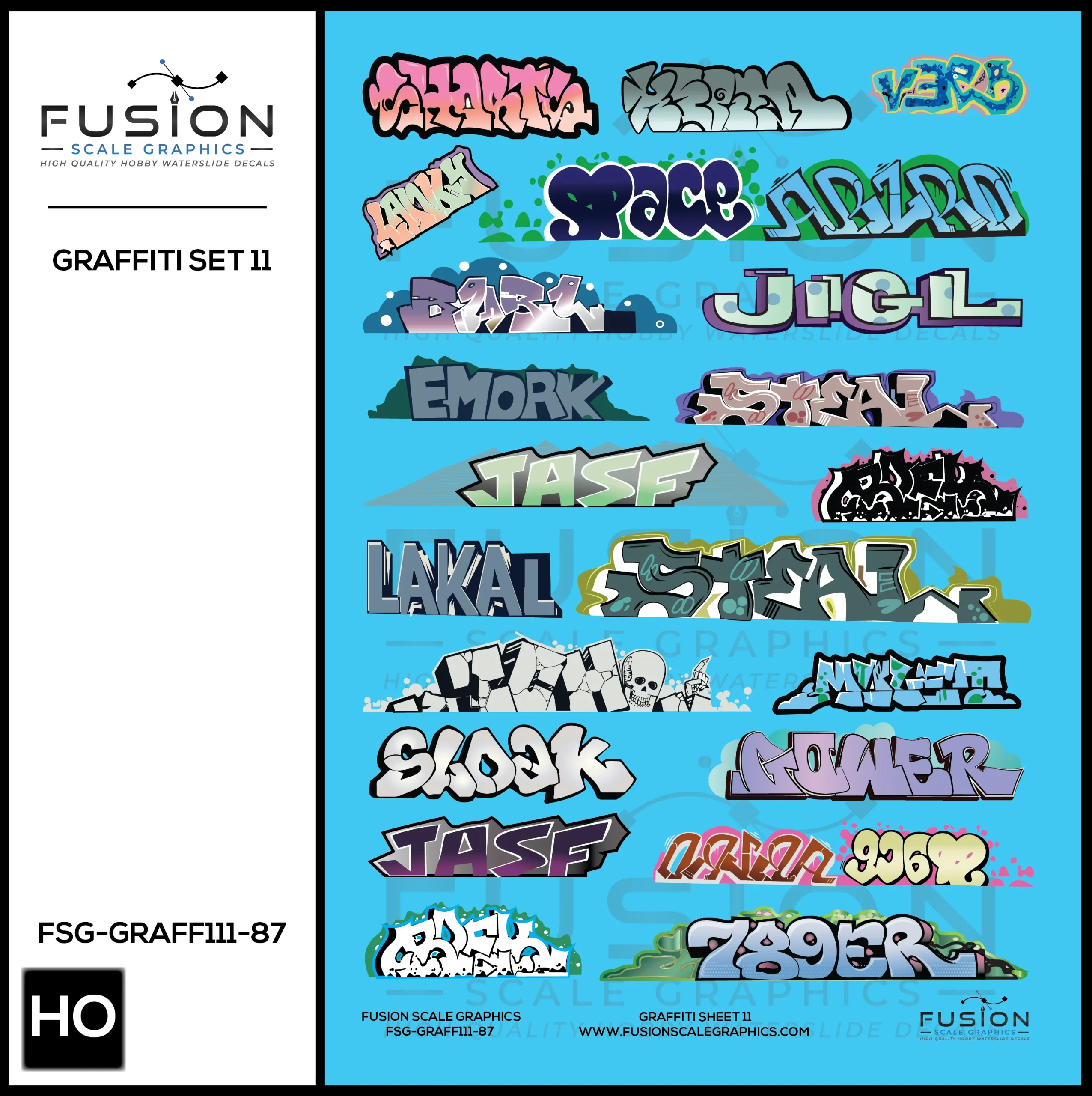HO Scale Graffiti Decal Set 11 - Fusion Scale Graphics