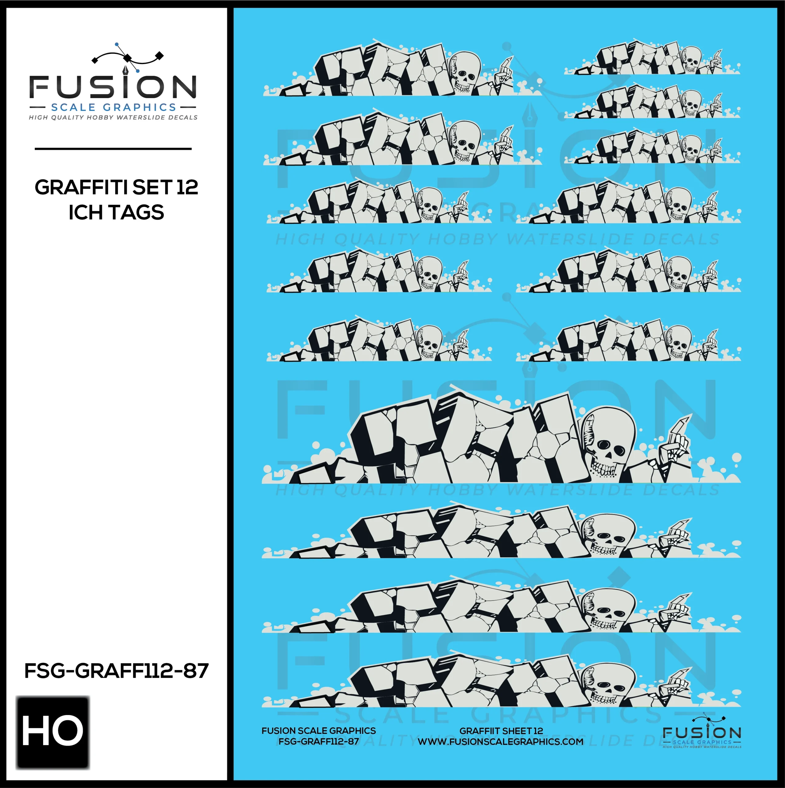 HO Scale Graffiti Decal Set 12 - Fusion Scale Graphics
