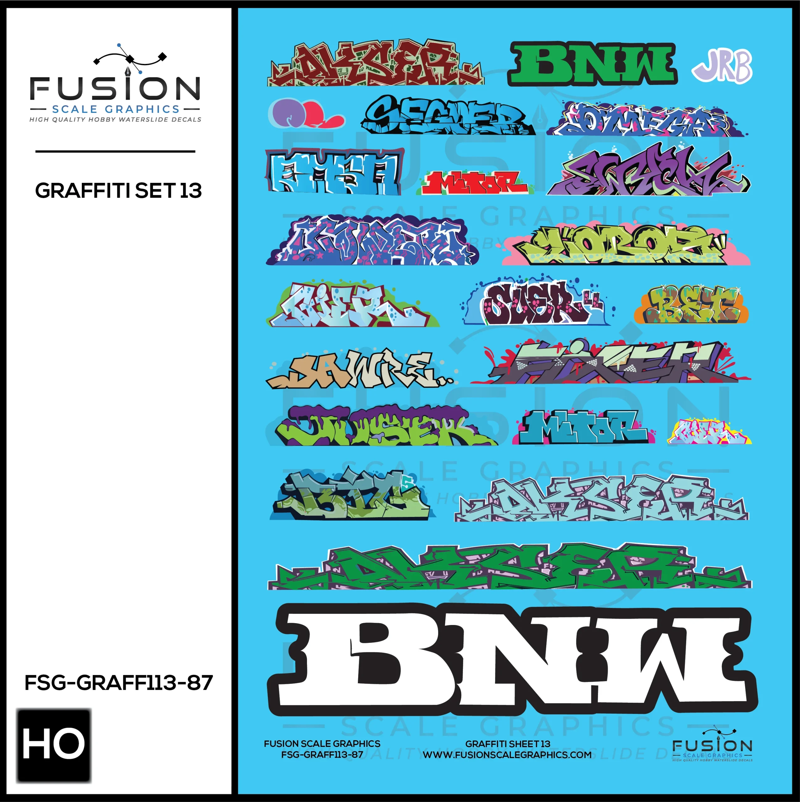 HO Scale Graffiti Decal Set 13 - Fusion Scale Graphics