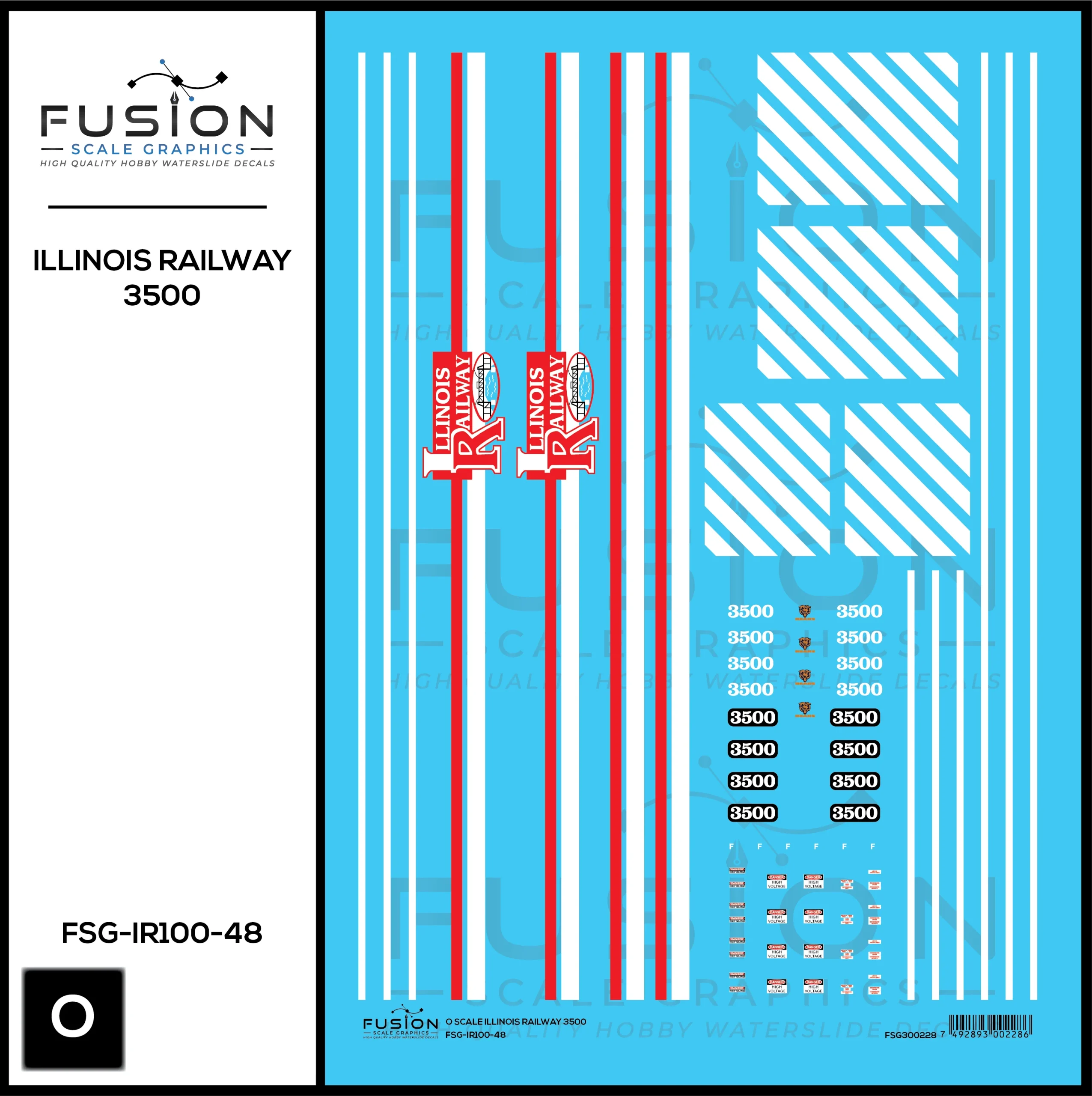 O Scale Illinois Railway EMD GP35 Locomotive Decal Set - Fusion Scale Graphics