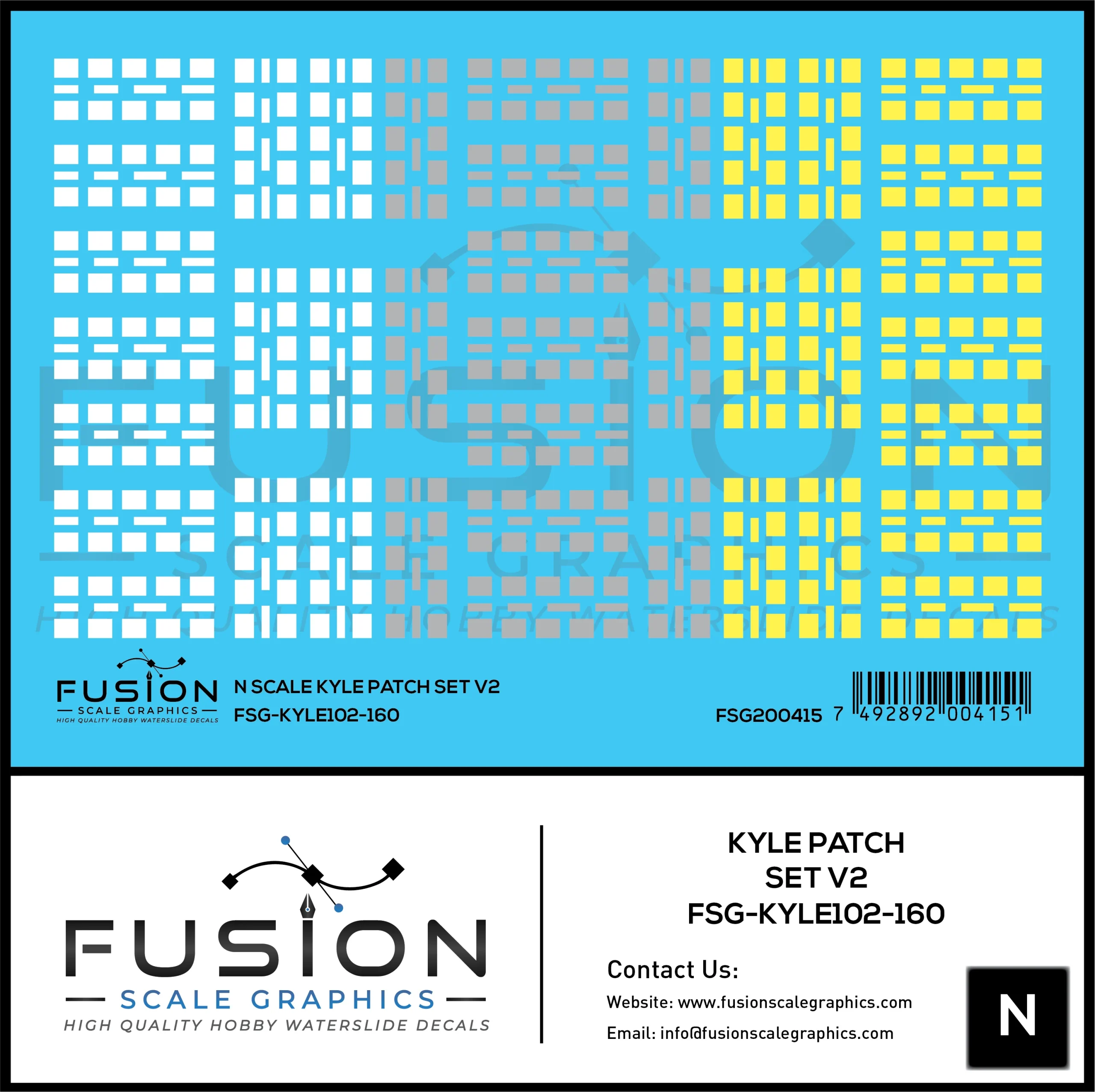 N Scale KYLE Patch Decal Set V2 - Fusion Scale Graphics
