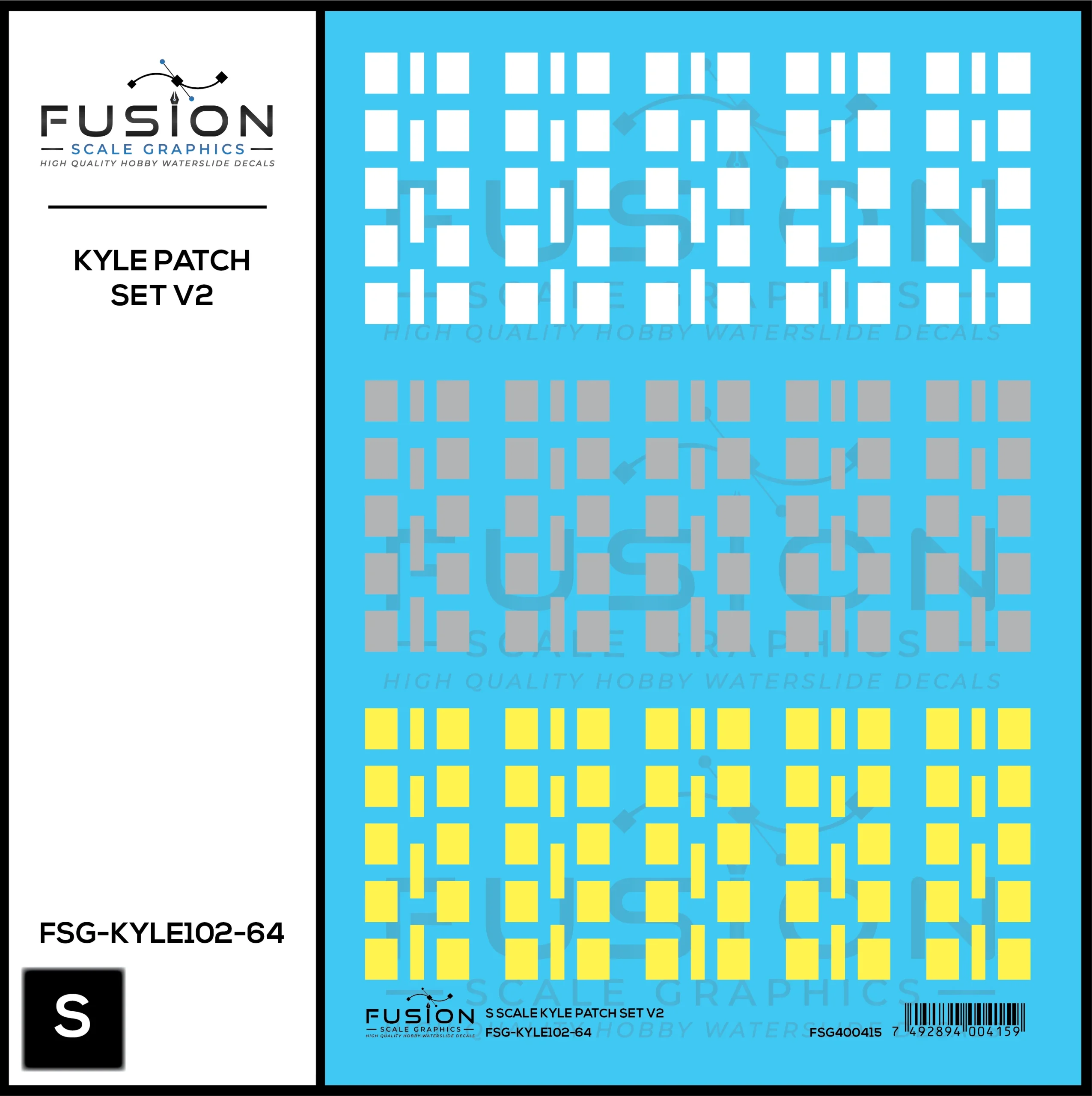 S Scale KYLE Patch Decal Set V2 - Fusion Scale Graphics