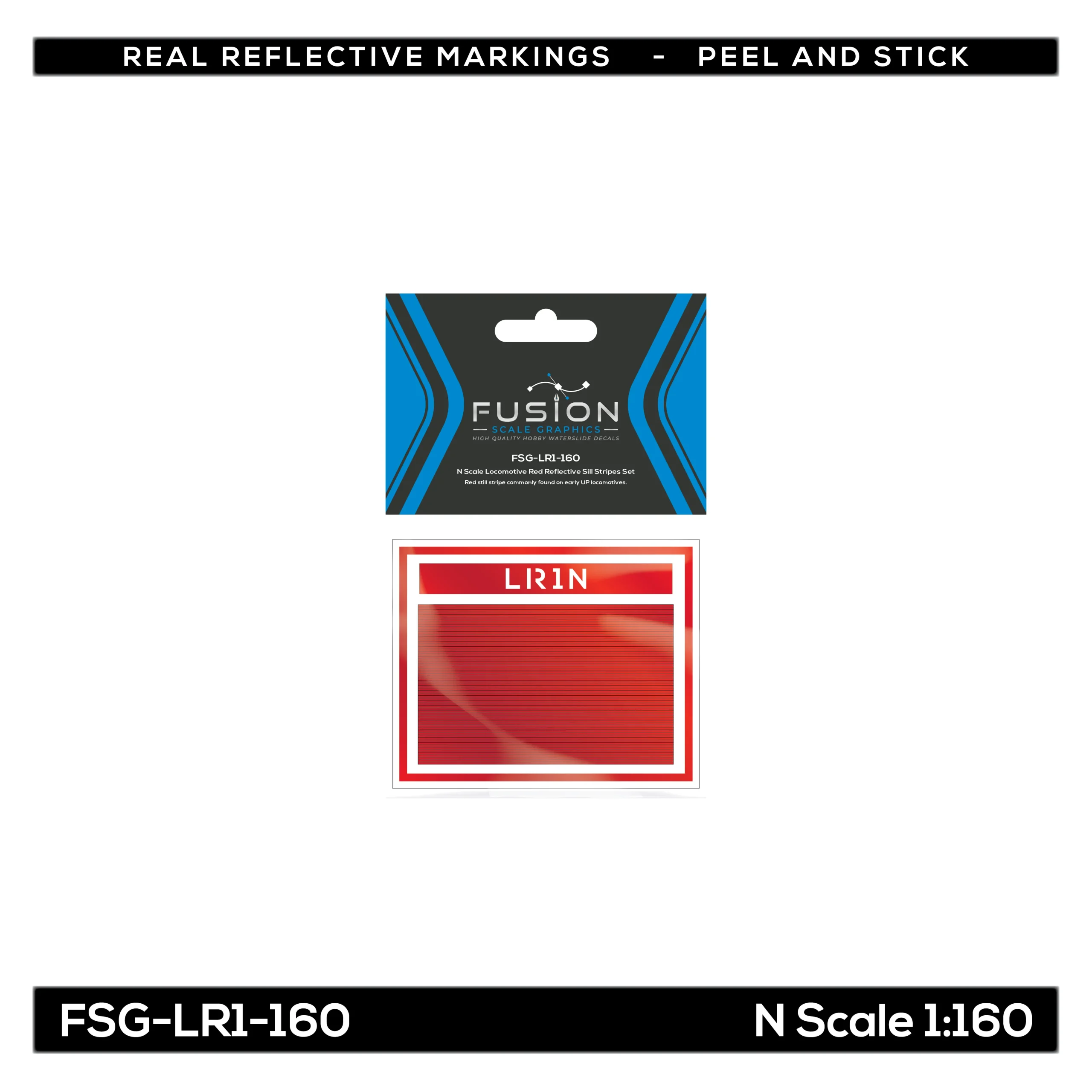 N Scale Railroad Locomotive Red Reflective Markings Set - Fusion Scale Graphics