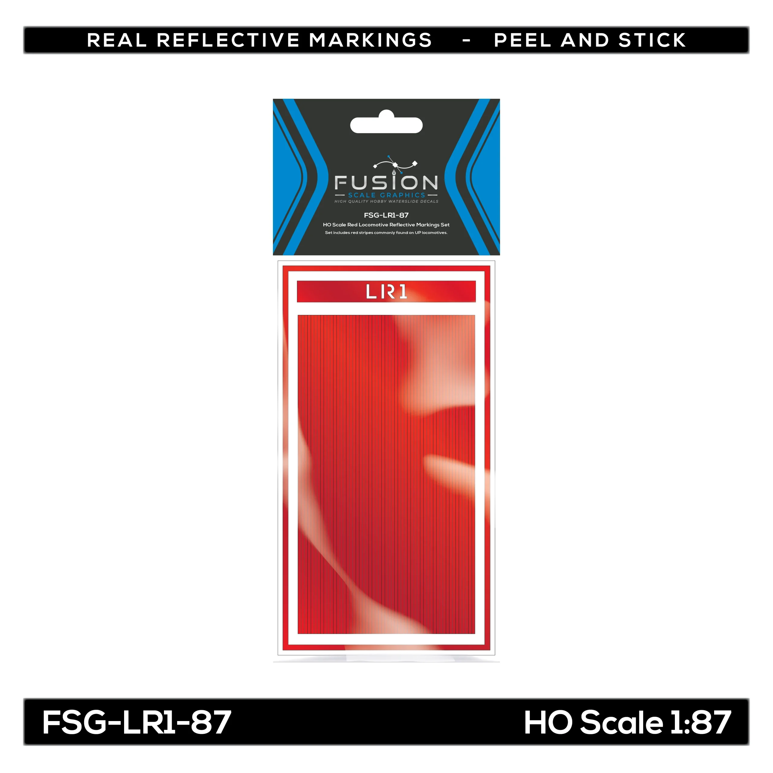 HO Scale Railroad Locomotive Red Reflective Markings Set - Fusion Scale Graphics