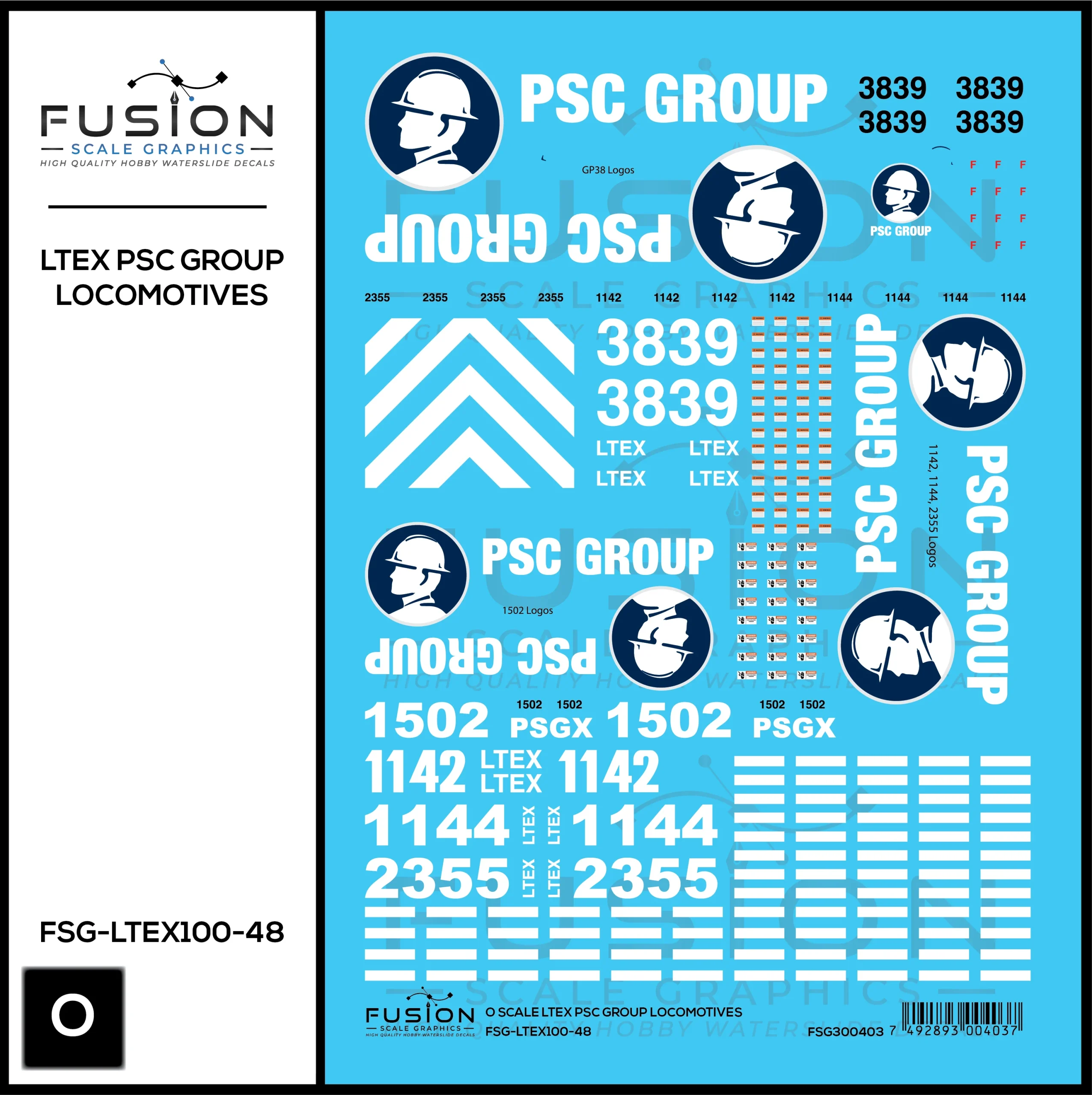 O Scale LTEX PSC Group Locomotives Decal Set - Fusion Scale Graphics