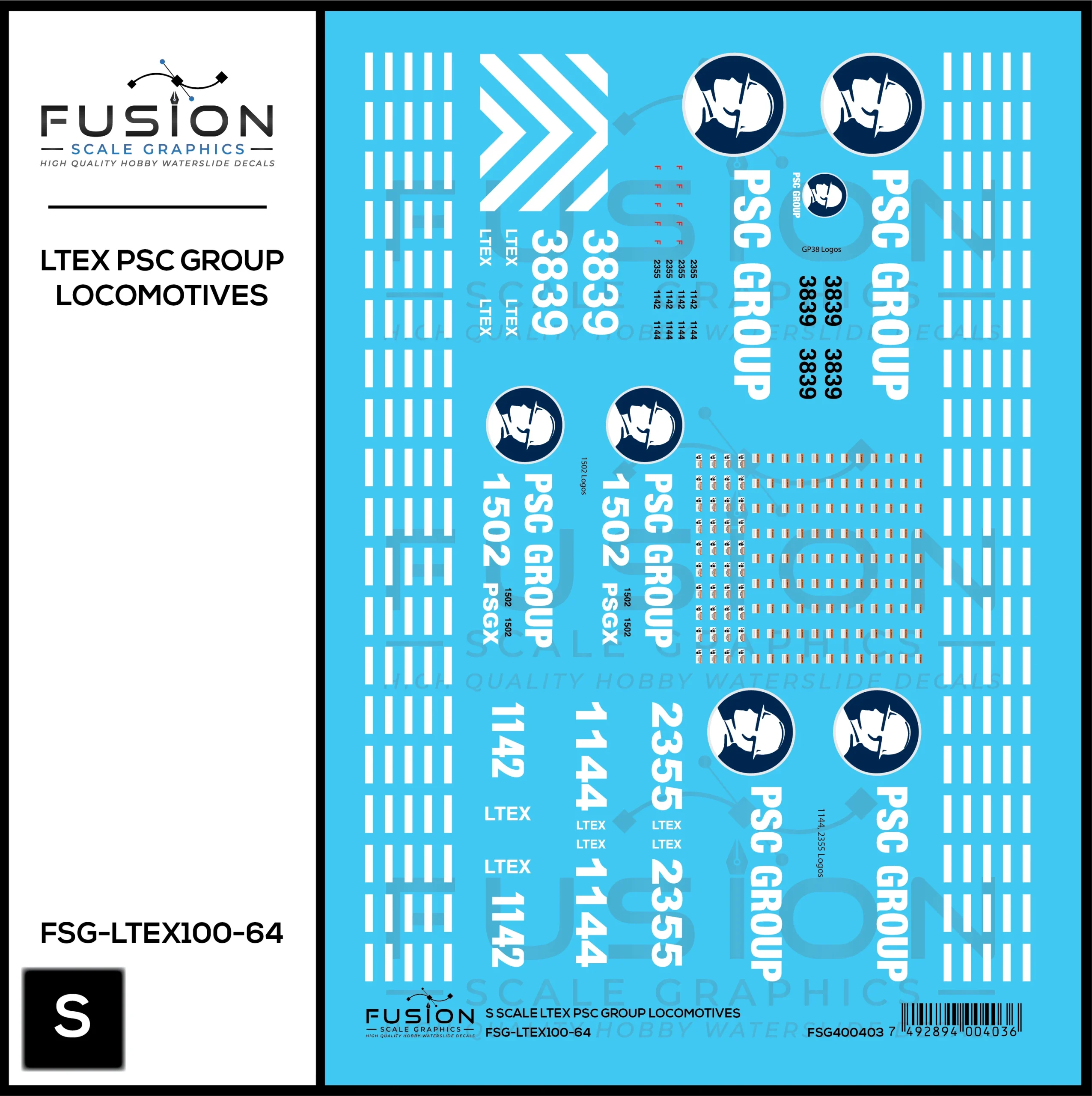 S Scale LTEX PSC Group Locomotives Decal Set - Fusion Scale Graphics