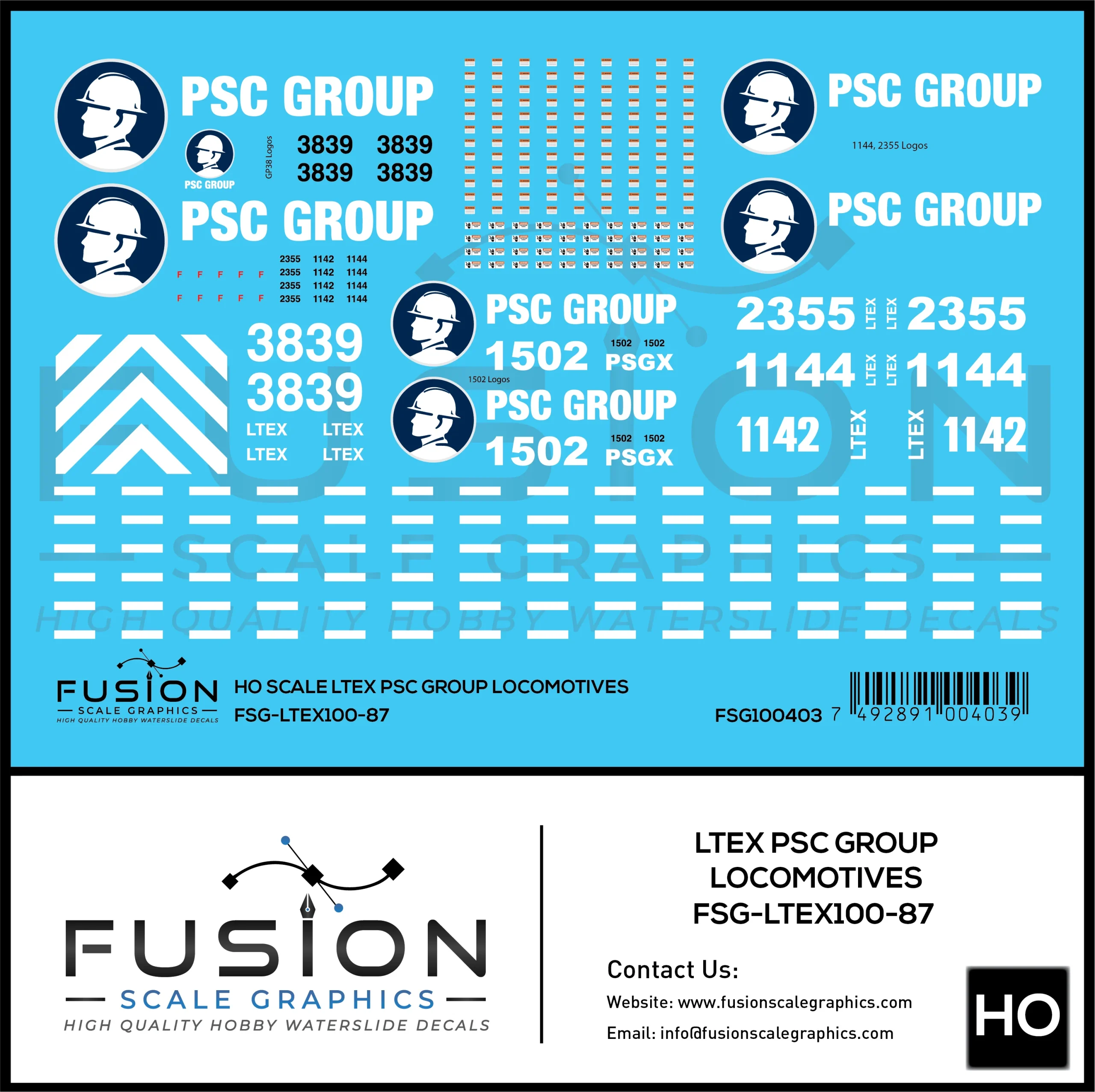 HO Scale LTEX PSC Group Locomotives Decal Set - Fusion Scale Graphics