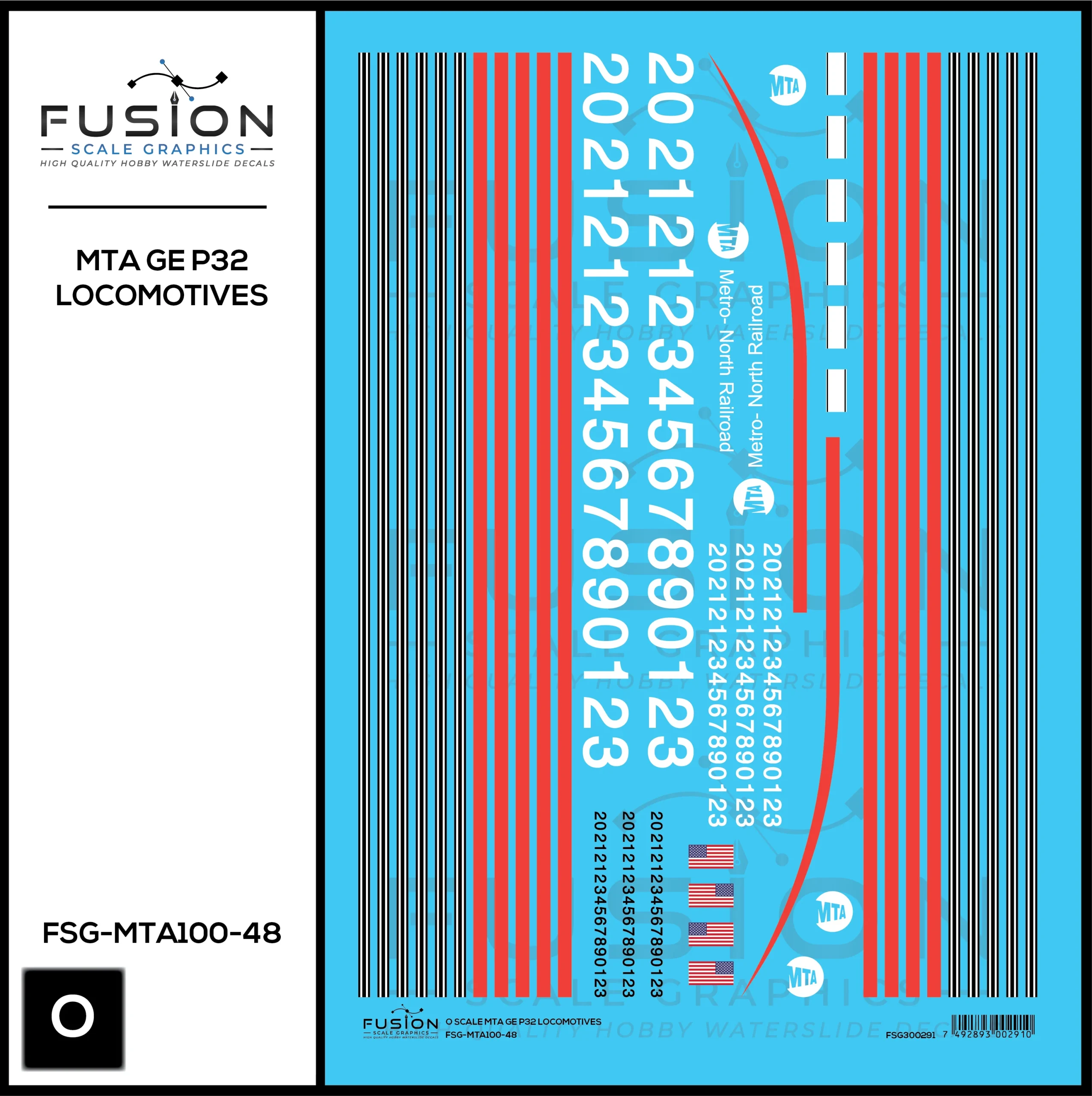 O Scale MTA GE P32 Locomotive Decal Set - Fusion Scale Graphics