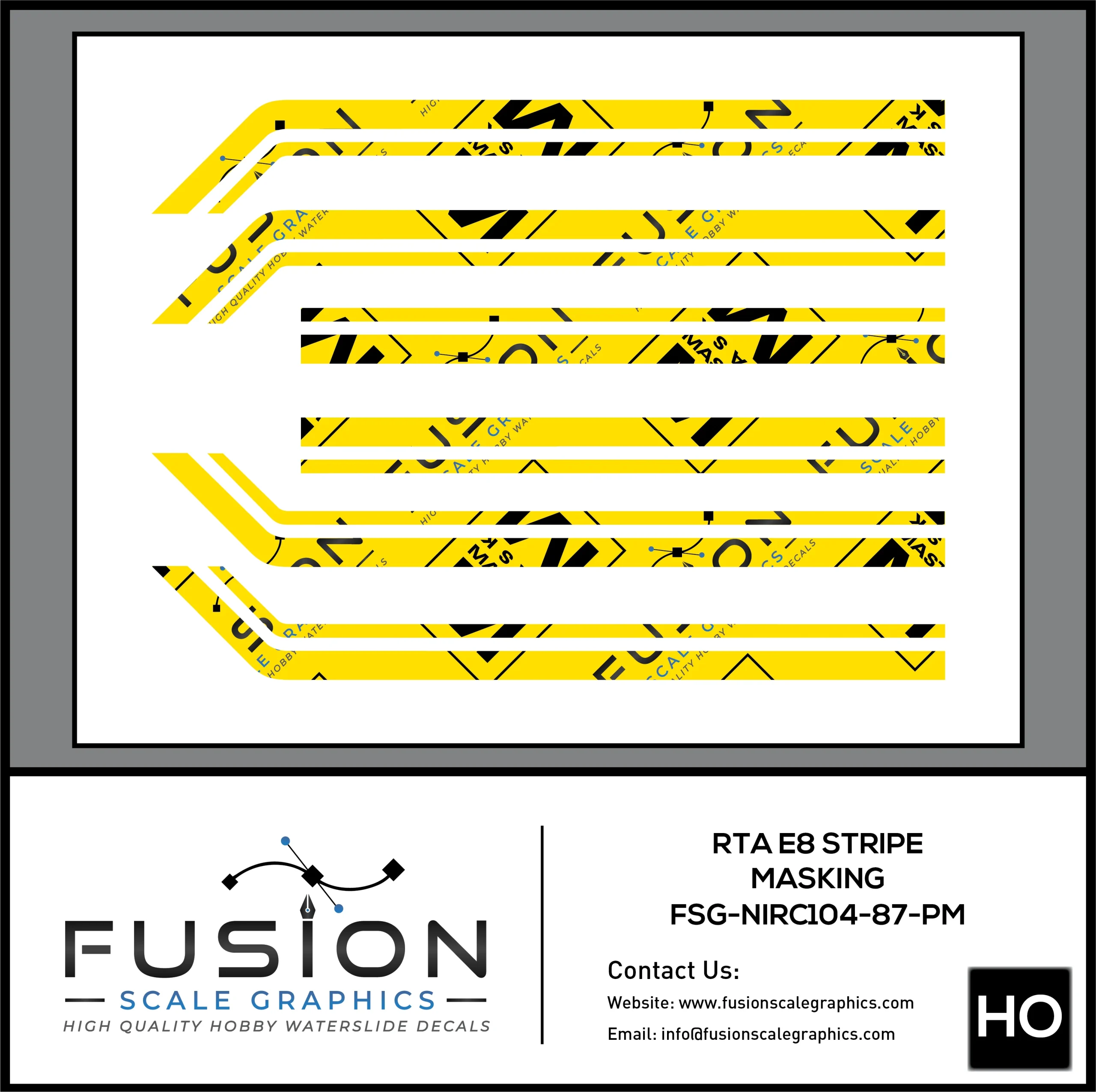 HO Scale Chicago RTA EMD E8 Paint Masking Set - Fusion Scale Graphics