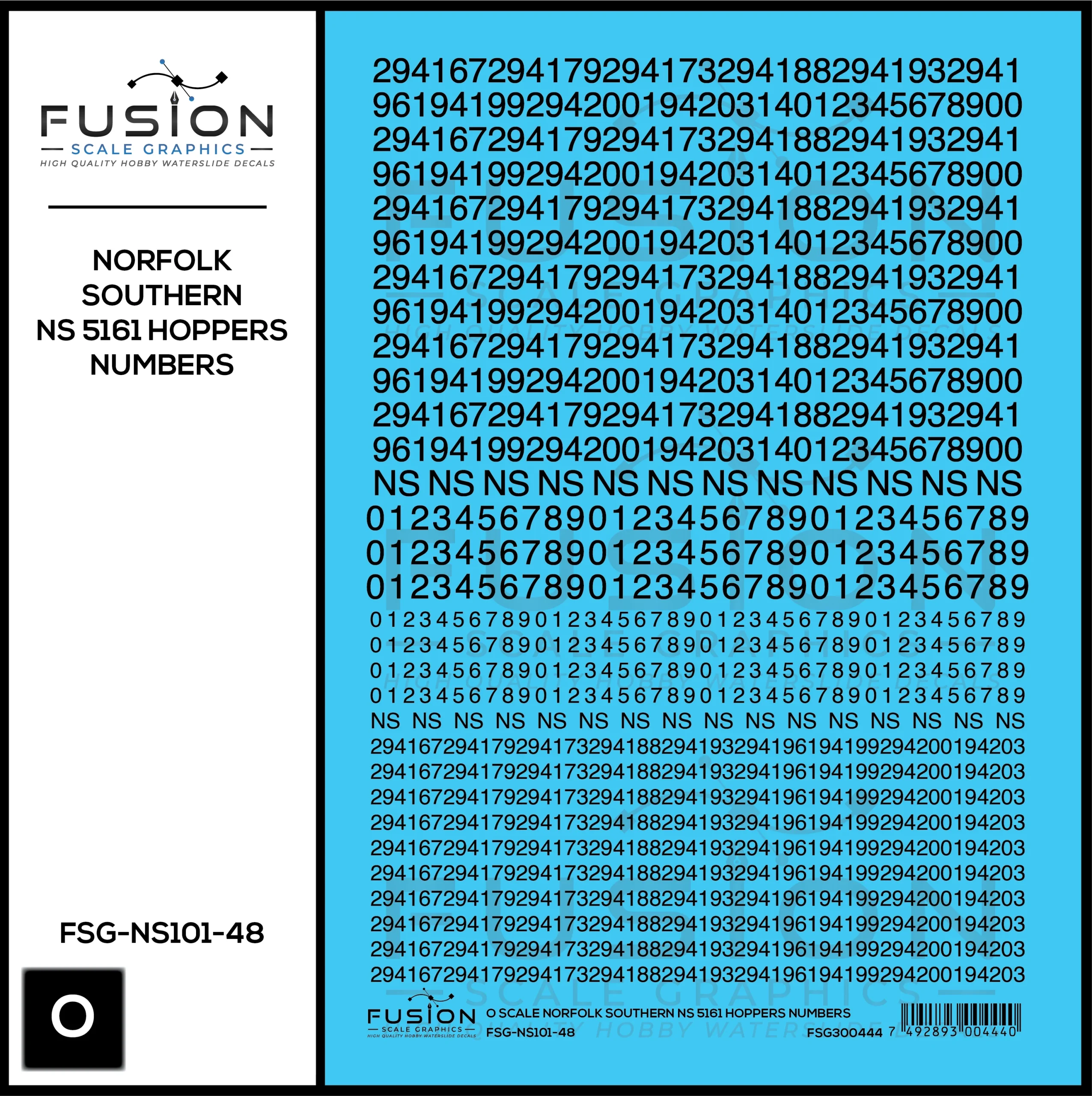 O Scale Norfolk Southern 5161 Hopper Renumbering Decal Set - Fusion Scale Graphics